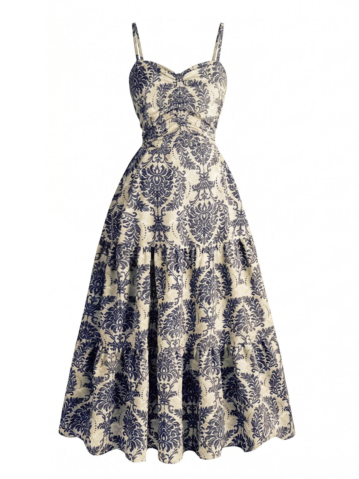 Robe trapèze à fines bretelles Années 1950