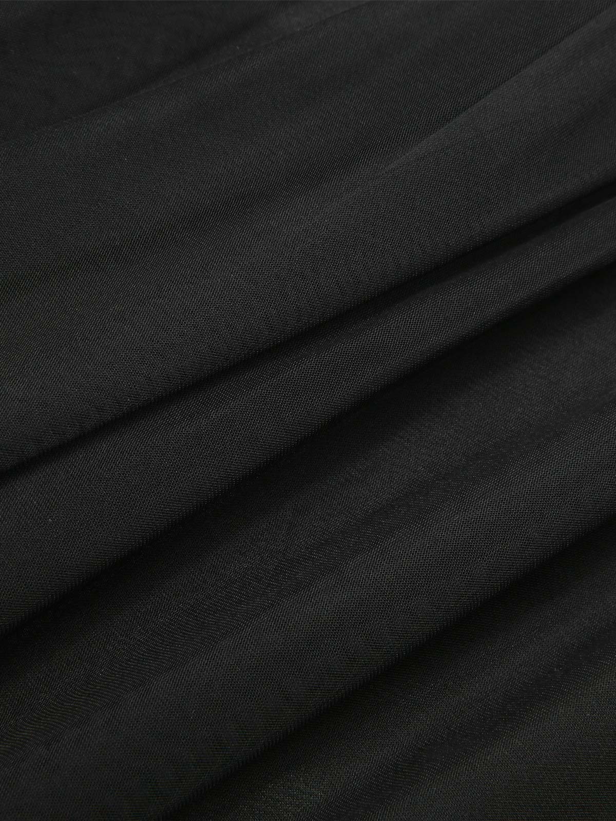 Robe trapèze noire fleurie en dentelle et maille années 1950 - Image 7