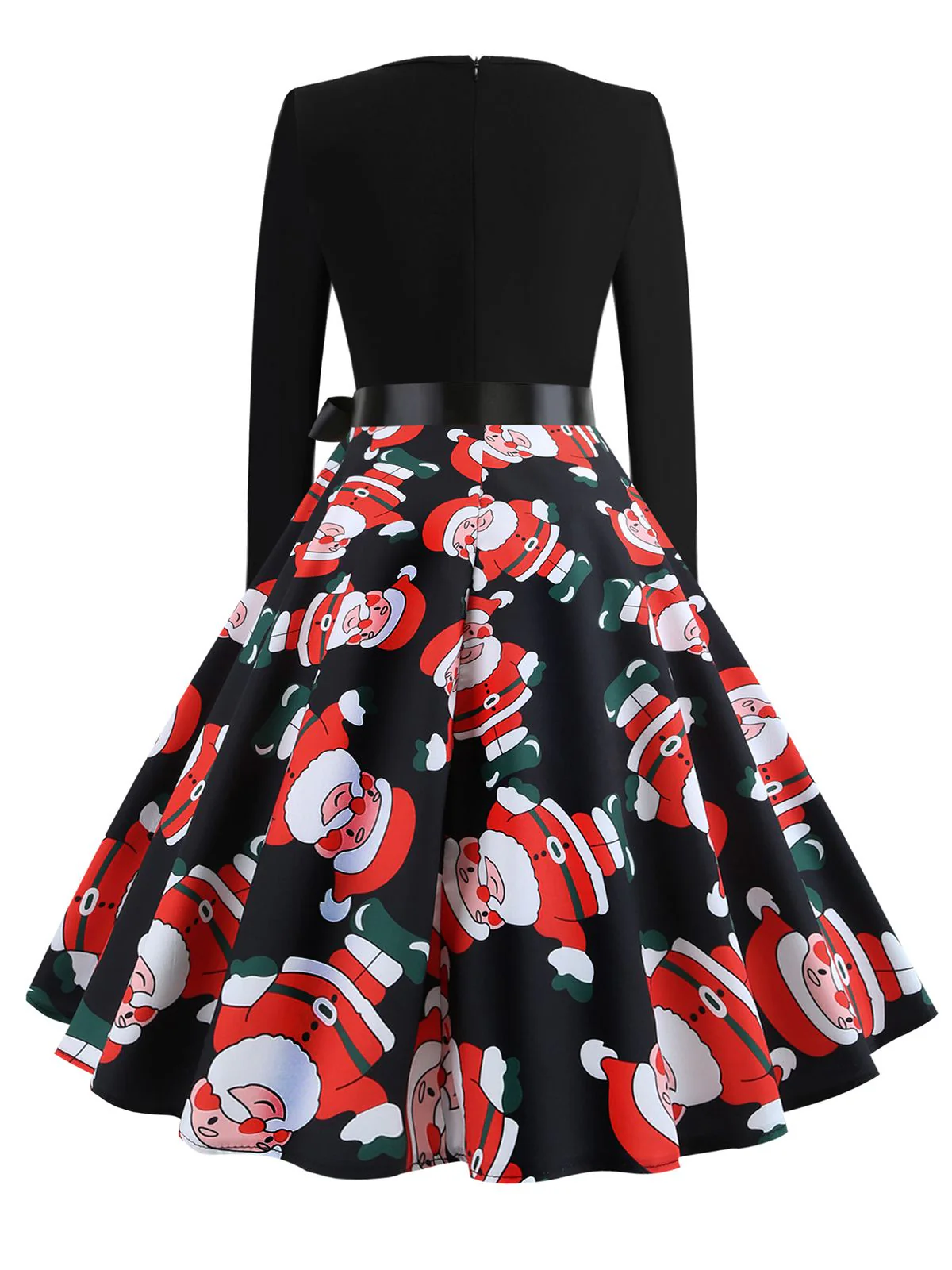 Robe trapèze patchwork à col en V de Noël des années 1950 - Image 3