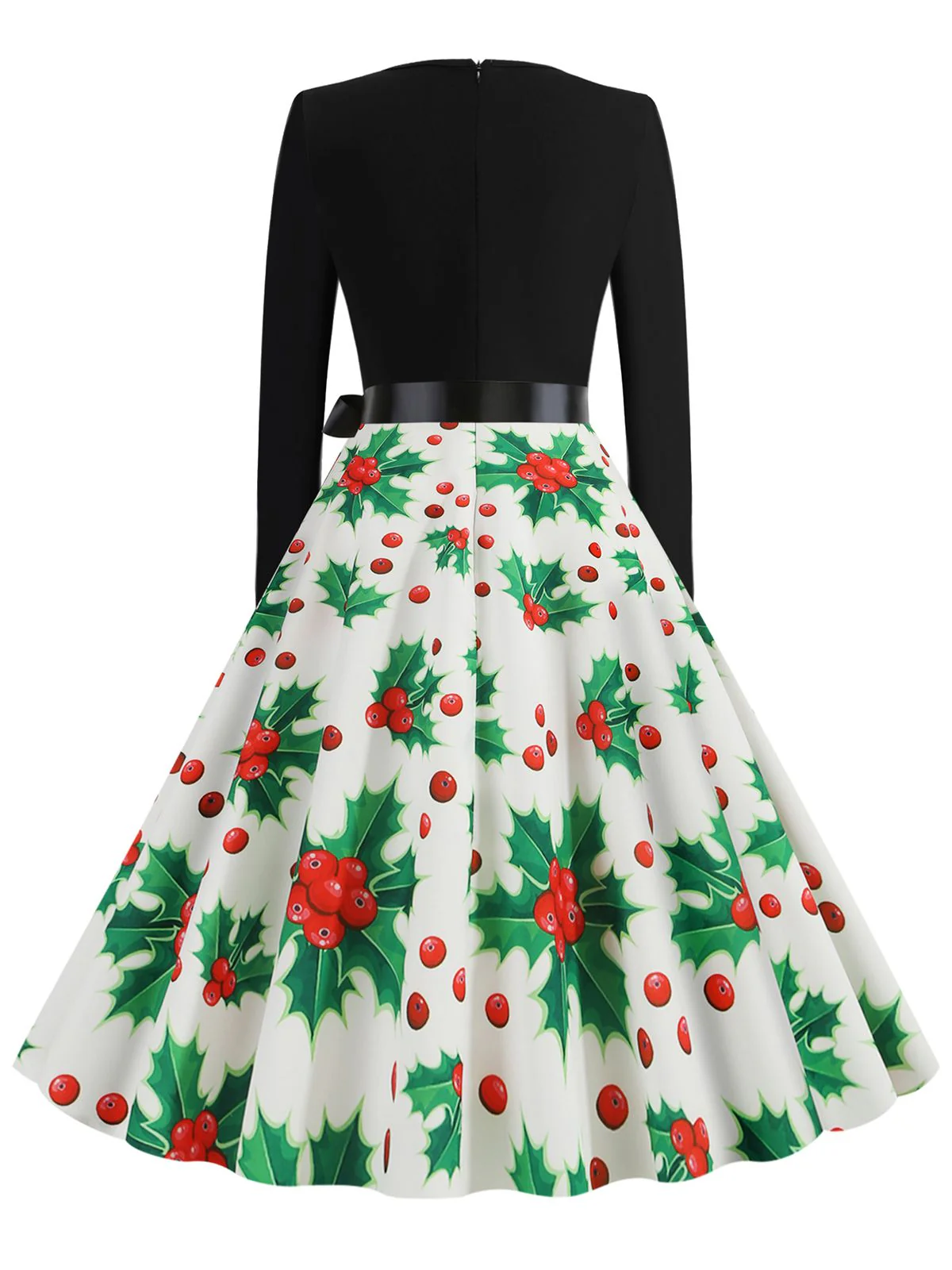 Robe trapèze patchwork à col en V de Noël des années 1950 - Image 6