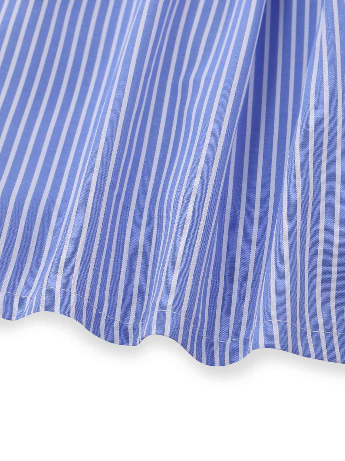 Robe trapèze rayée bleue bretelles fines années 1960 - Image 6