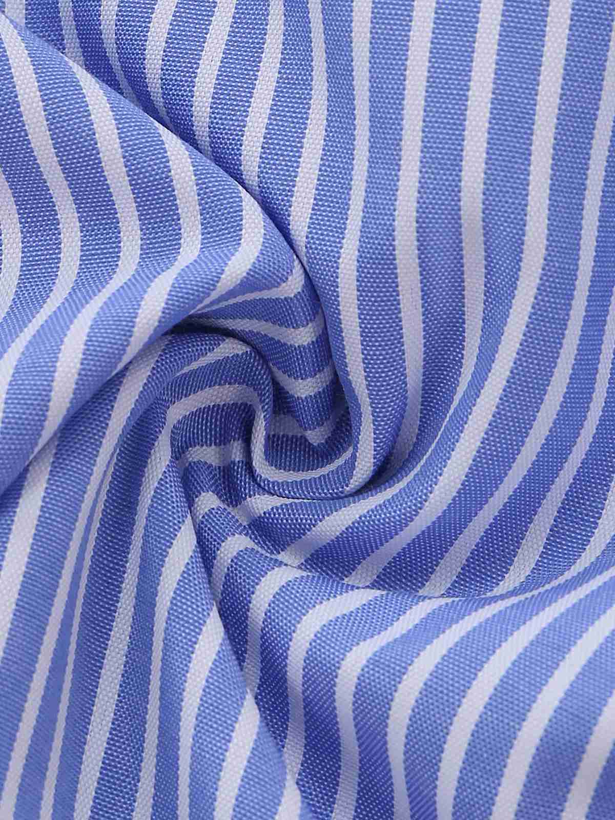 Robe trapèze rayée bleue bretelles fines années 1960 - Image 7