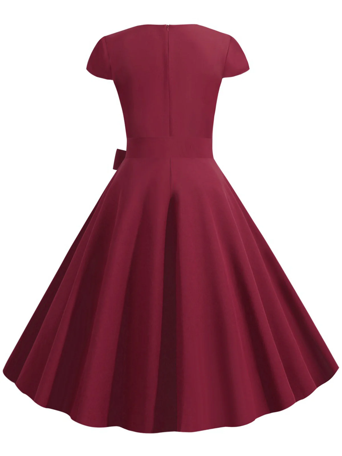 Robe trapèze rétro à ceinture unie des années 1950 - Image 10
