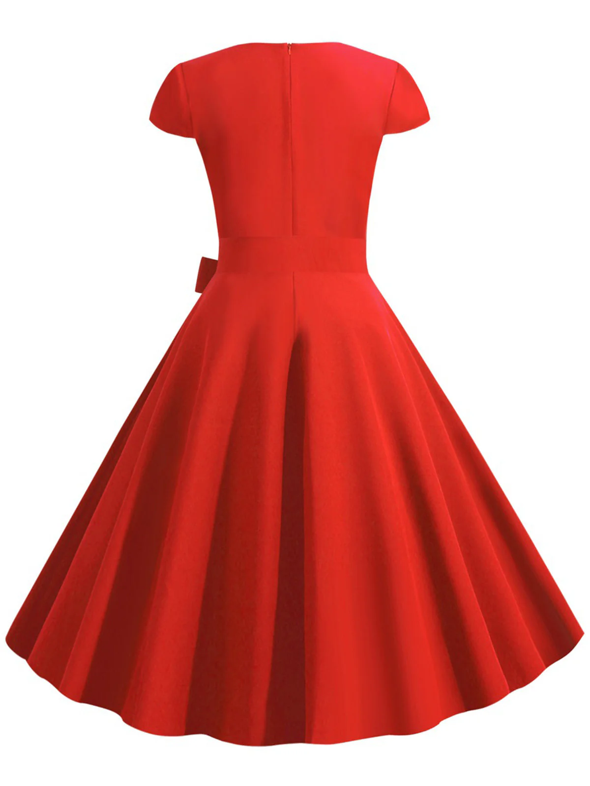 Robe trapèze rétro à ceinture unie des années 1950 - Image 12