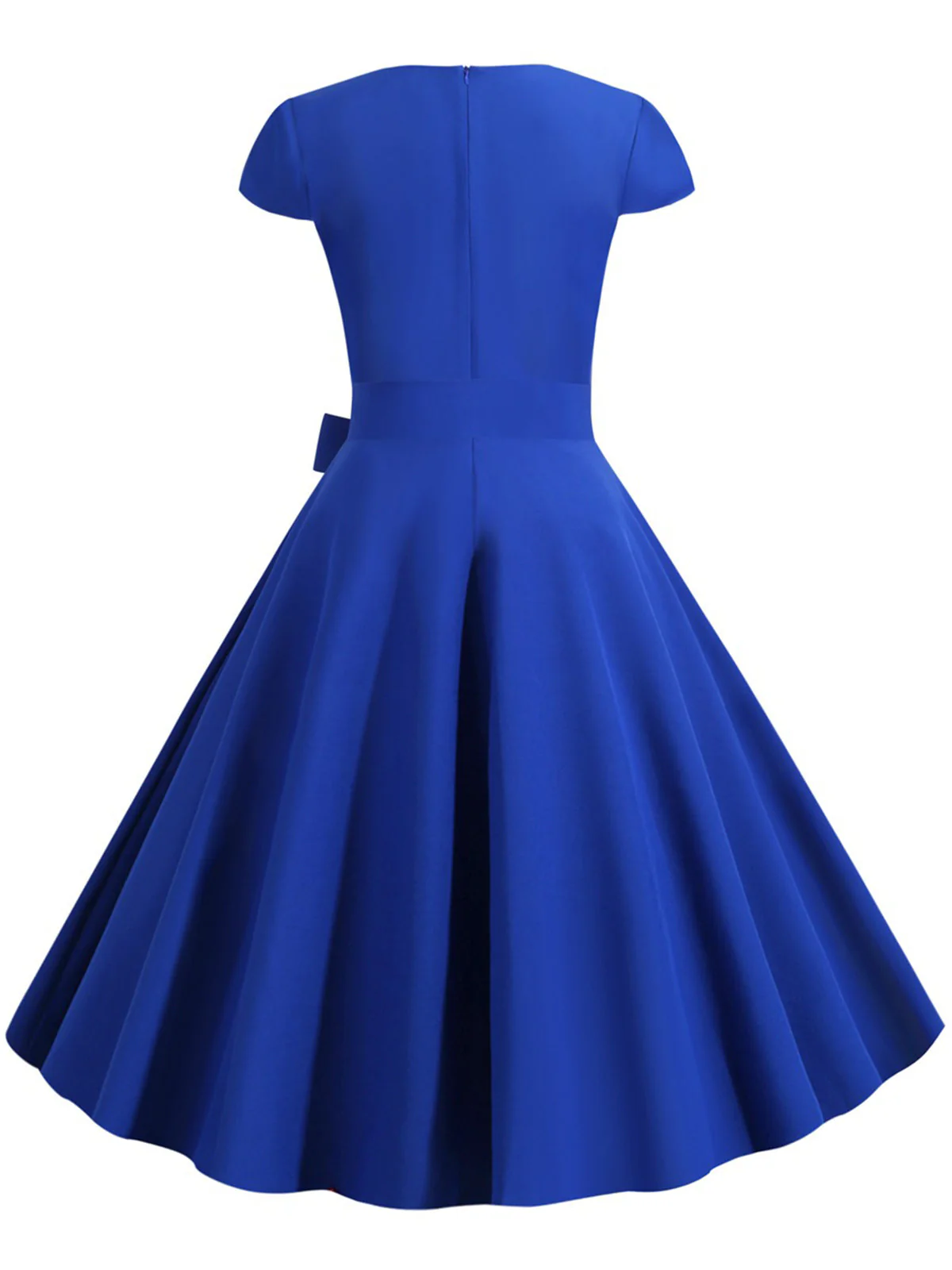 Robe trapèze rétro à ceinture unie des années 1950 - Image 4