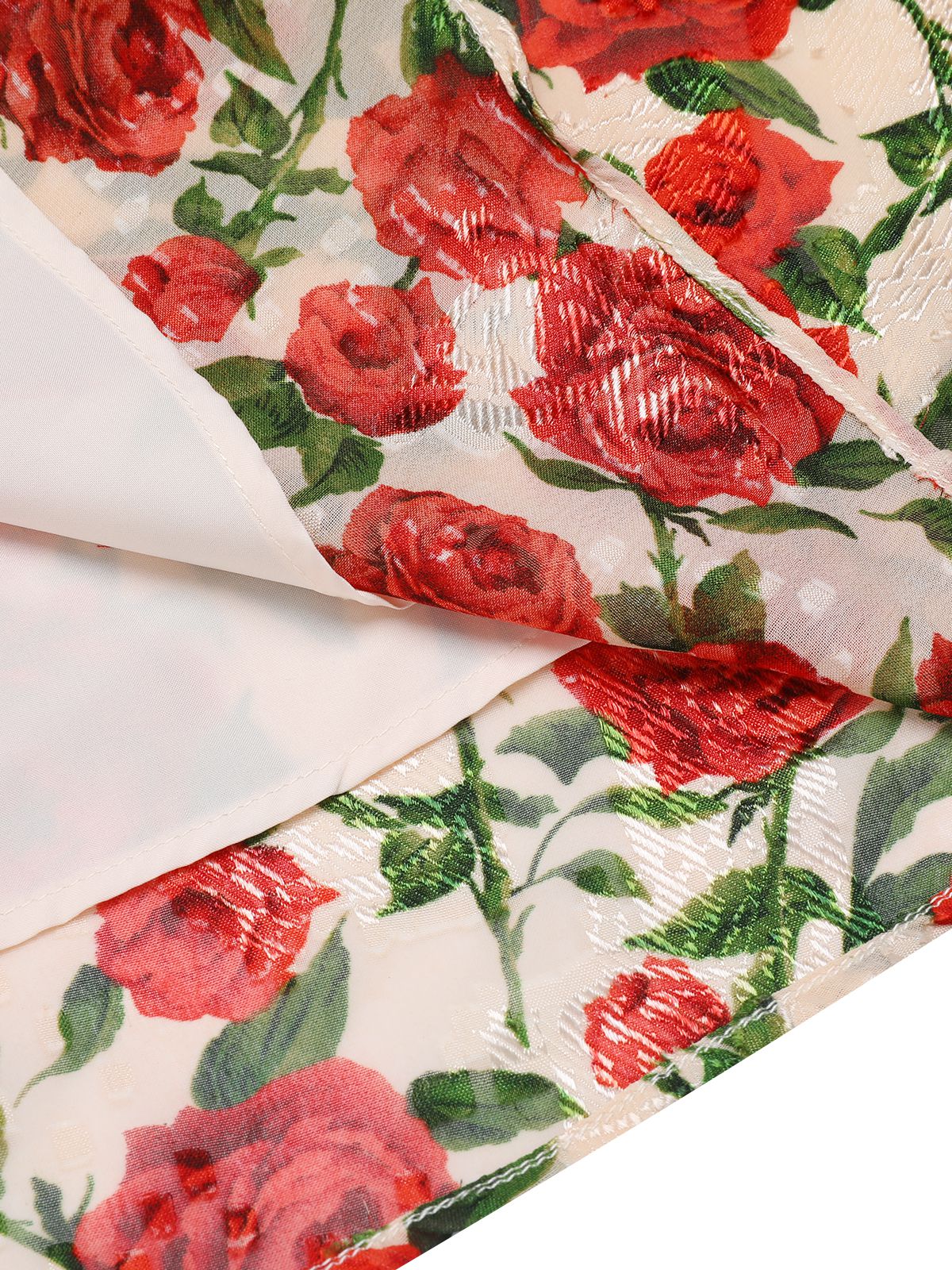 Robe trapèze rose à col en V des années 1940 rouge - Image 15