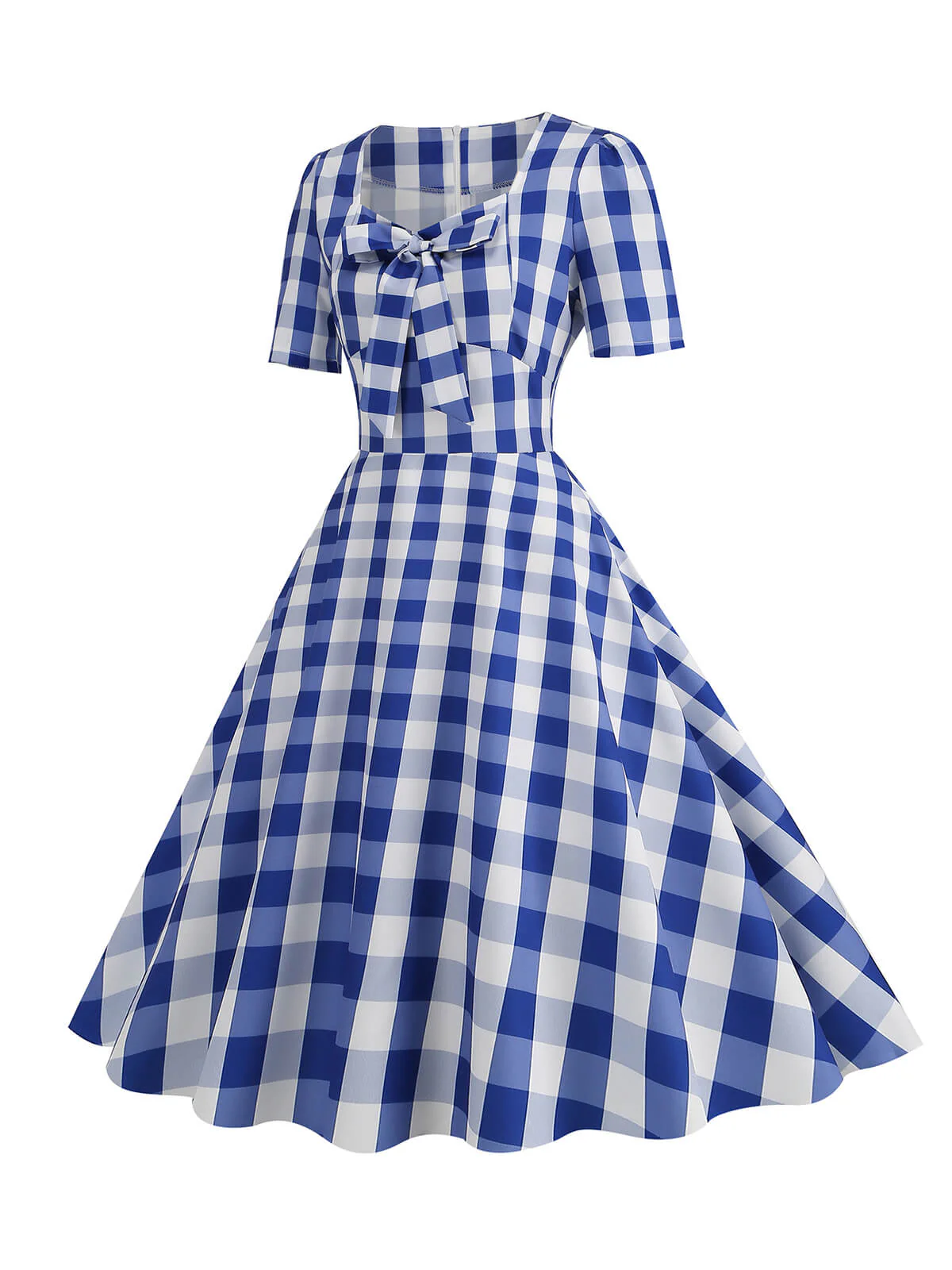 Robe trapèze vintage Col Chérie avec Noeud des années 1950 - Image 11