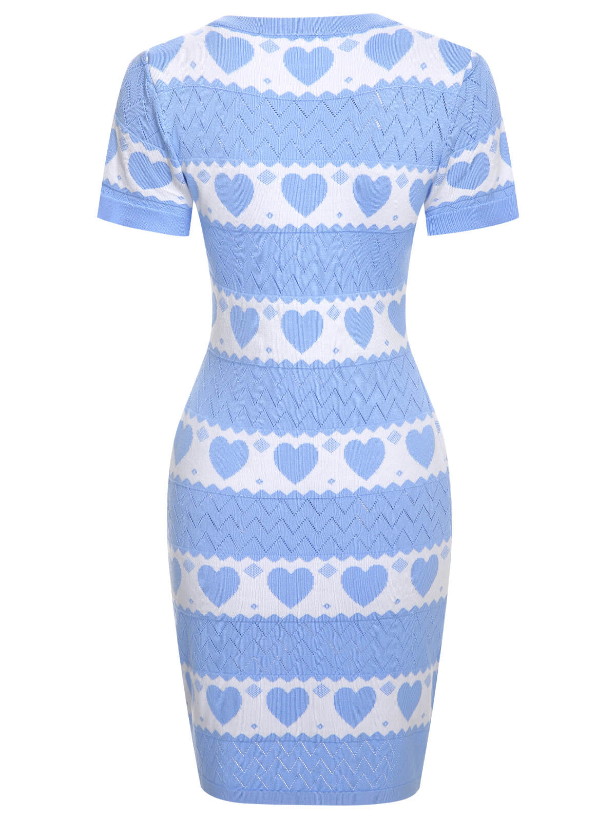 Robe tricotée à manches courtes cœurs des années 1960 - Image 2