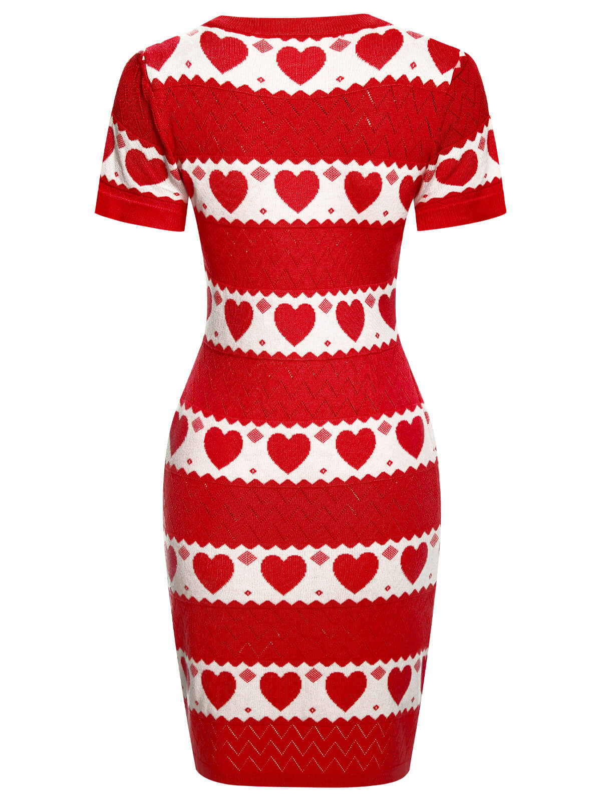 Robe tricotée à manches courtes cœurs des années 1960 - Image 7