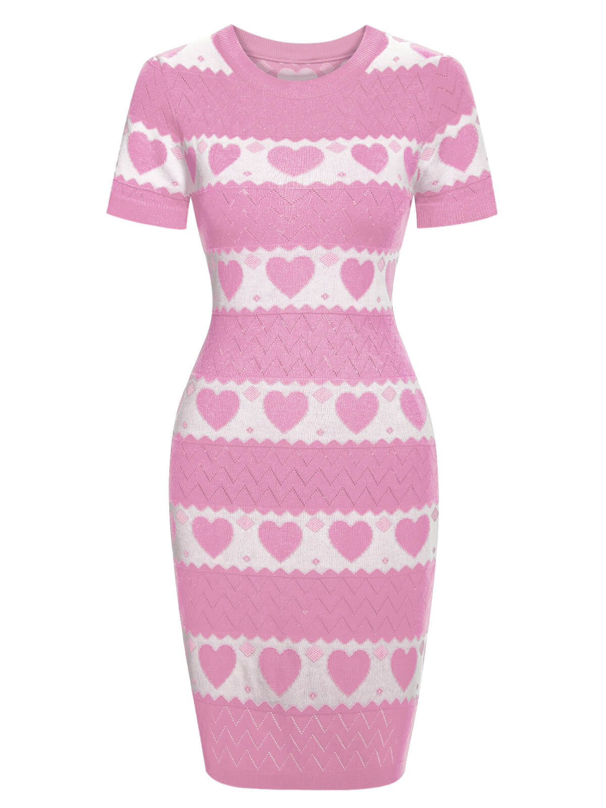 Robe tricotée noire à cœur contrastant des années 1960 - Image 10