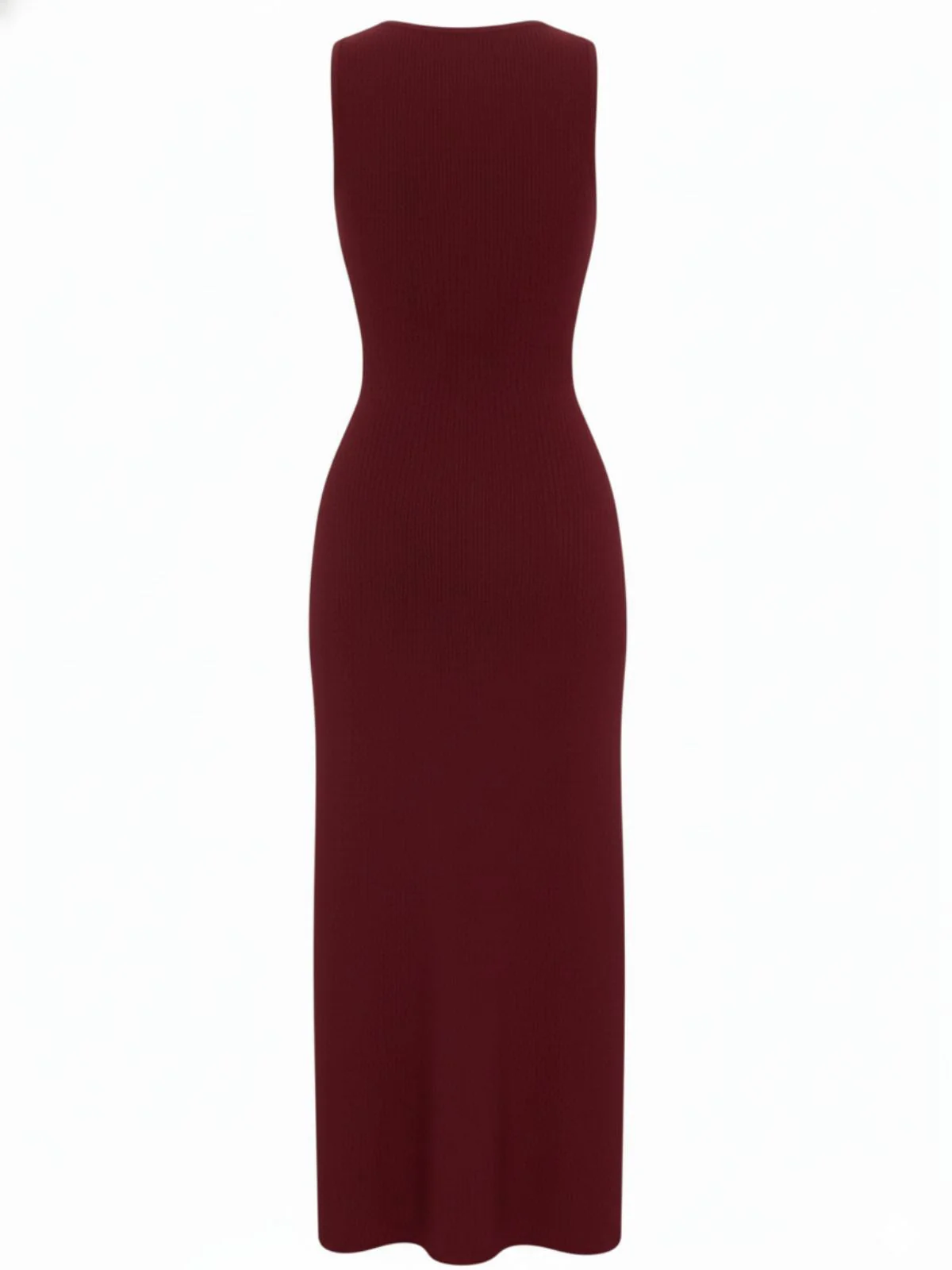 Robe tricotée unie sans manches simple boutonnage années 1960 - Image 3