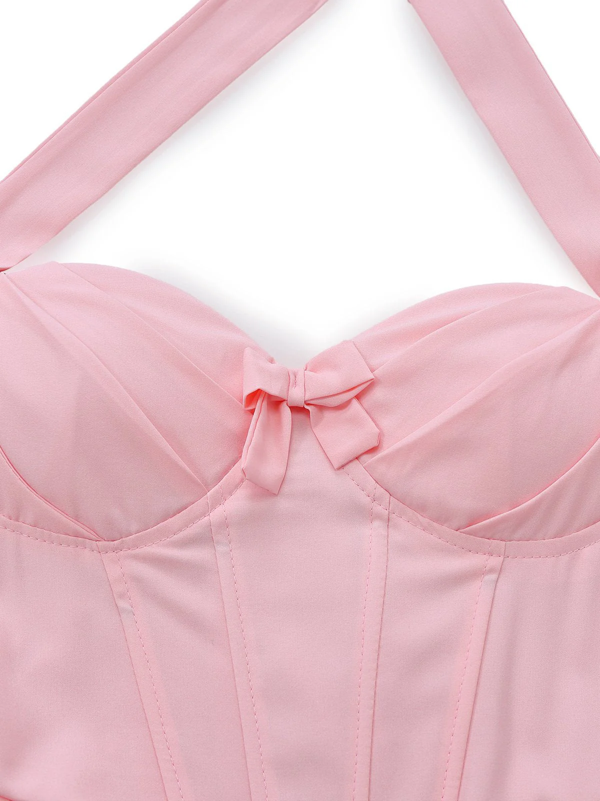 Robe tutu unie à bretelles et col licou années 1960 - Image 6