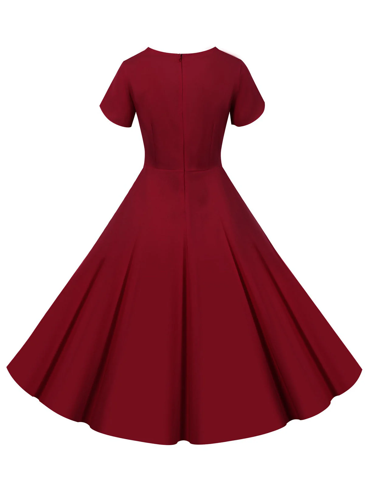 Robe unie à simple boutonnage et col en V des années 1950 - Image 4