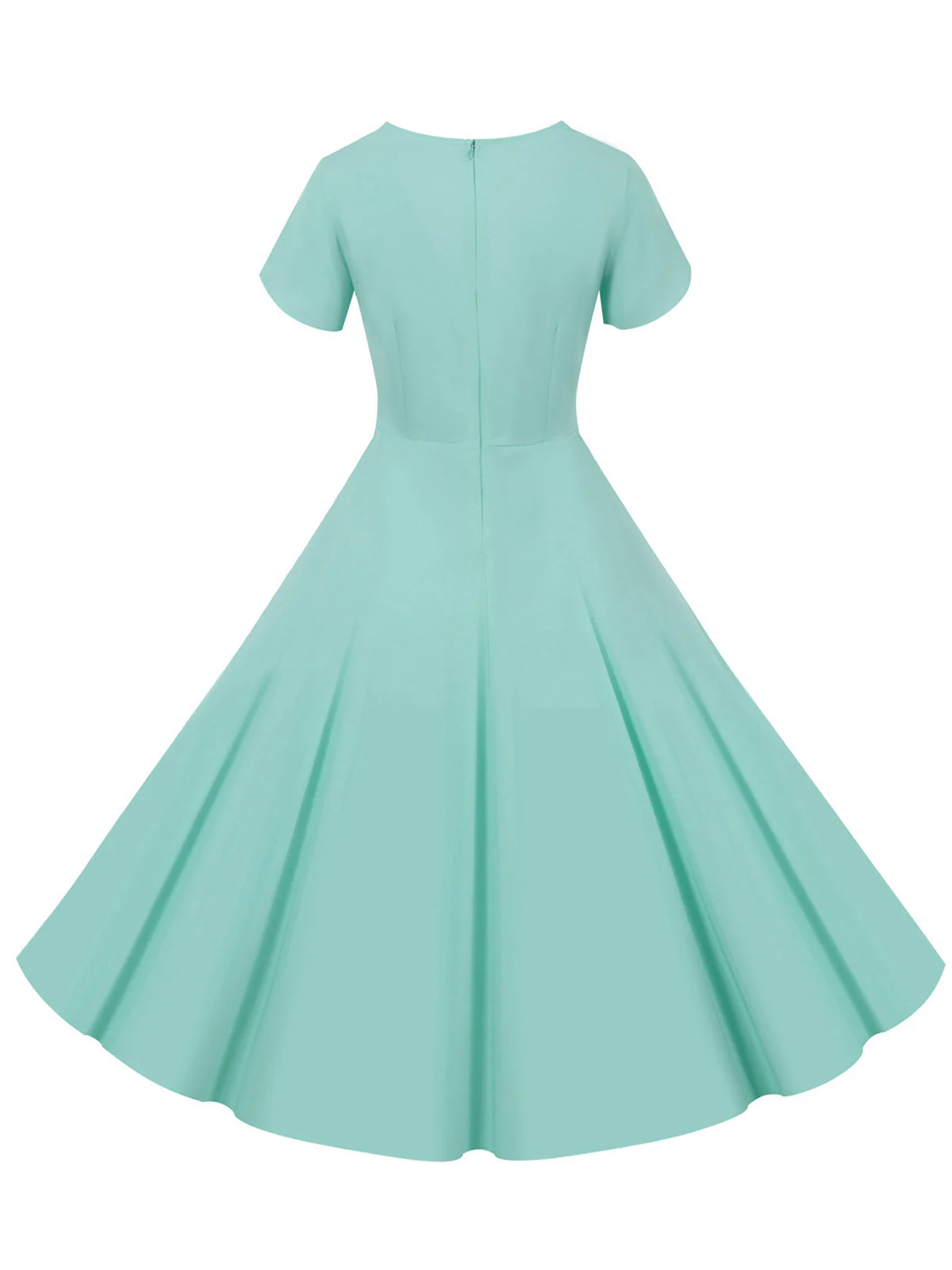 Robe unie à simple boutonnage et col en V des années 1950 - Image 6