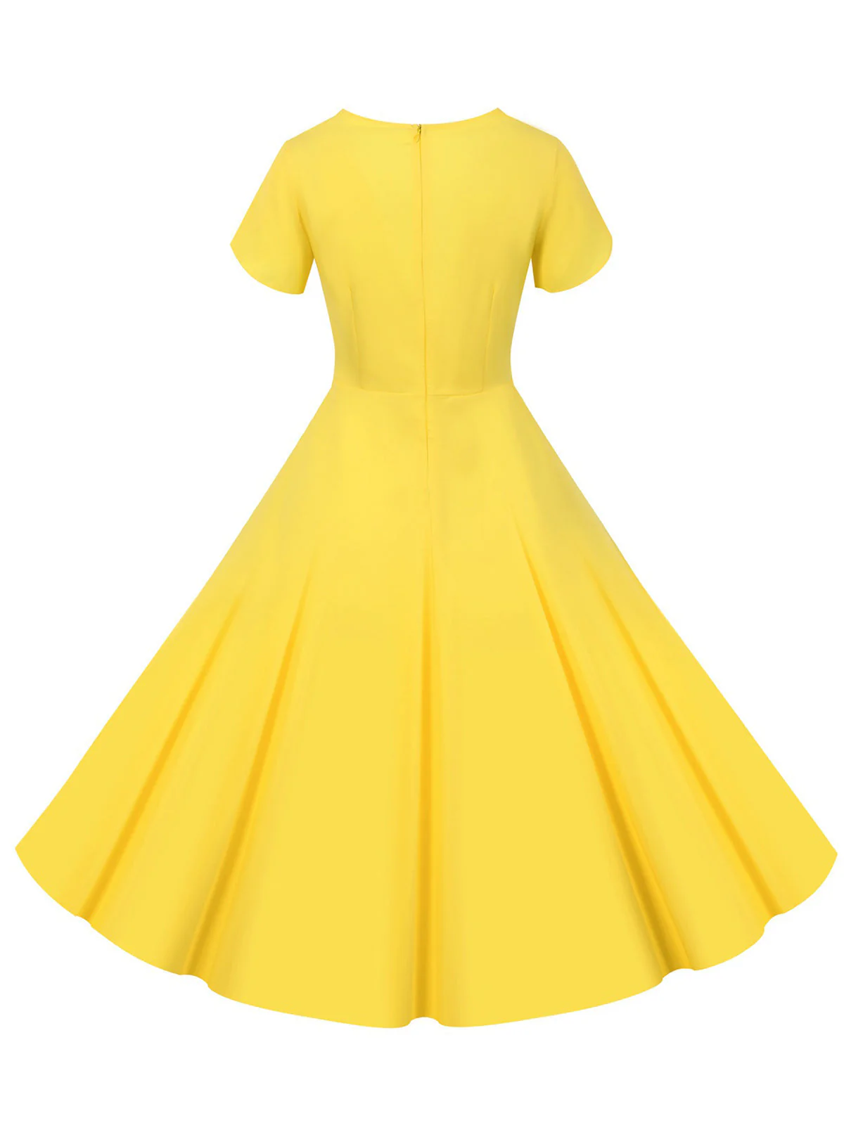 Robe unie à simple boutonnage et col en V des années 1950 - Image 8