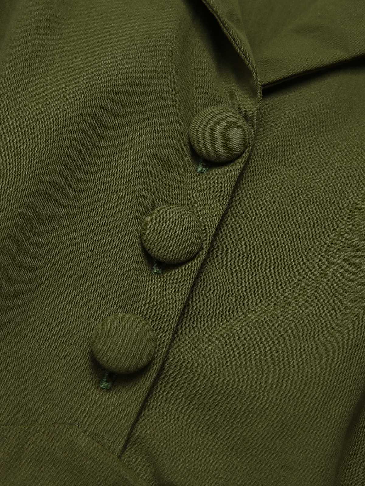 Robe unie boutonnée à revers vert armée des années 40 - Image 6