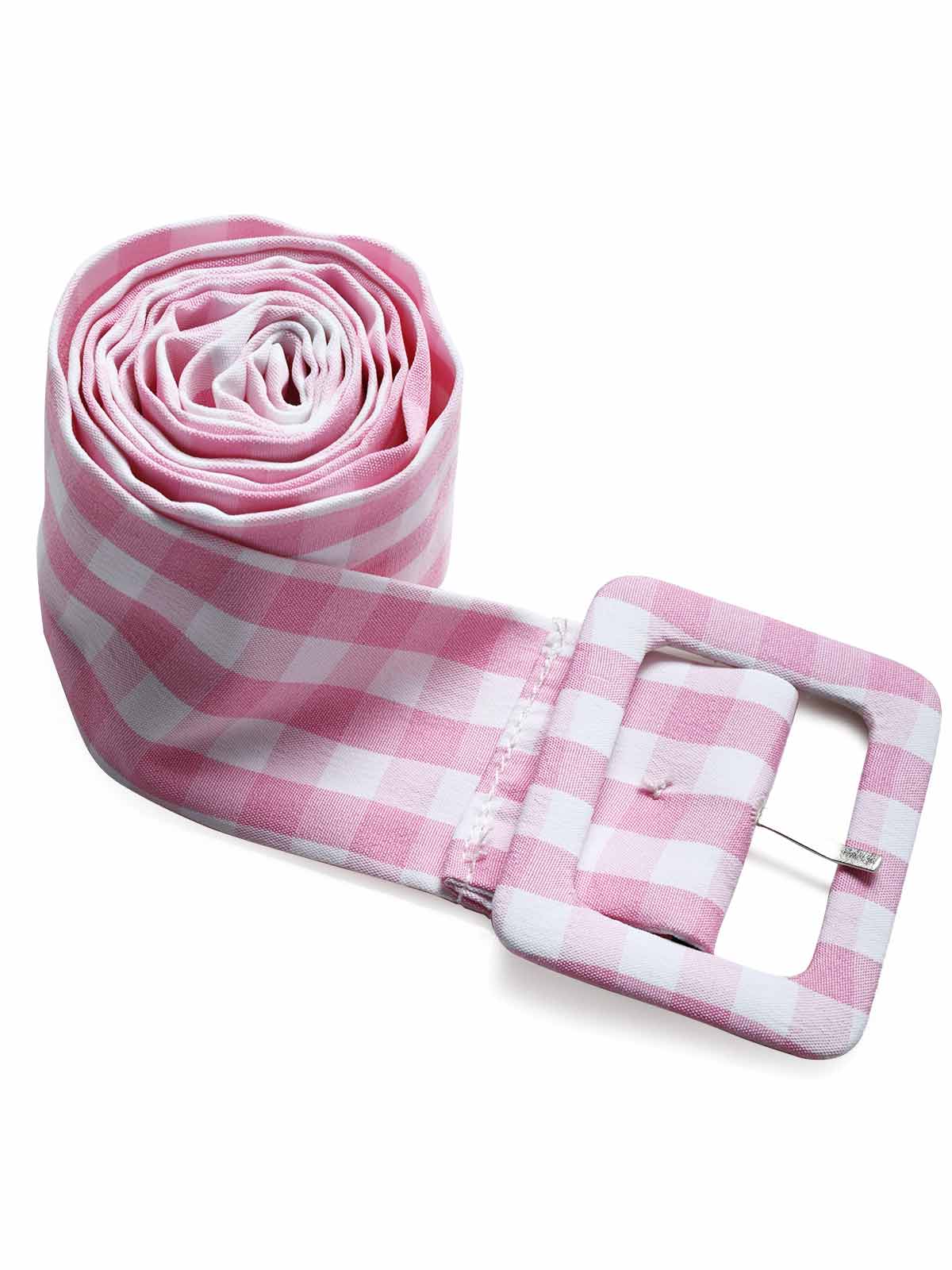 [Prévente] Robe évasée rose motif vichy col V revers et ceinture années 40 - Image 6