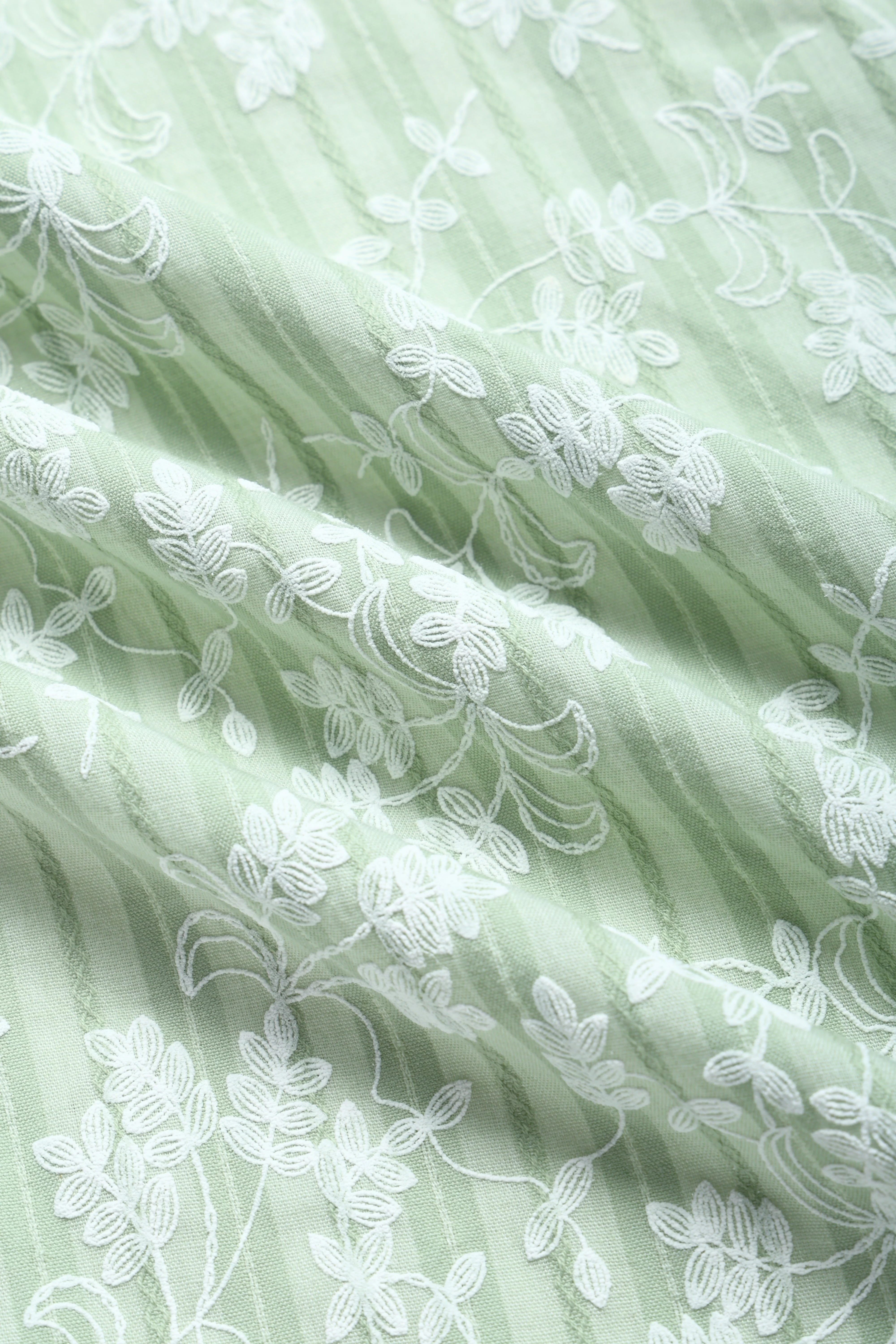 [Prévente] Robe Vert Menthe Petit Fleurs Coton Dos Nu Années 1940 - Image 7