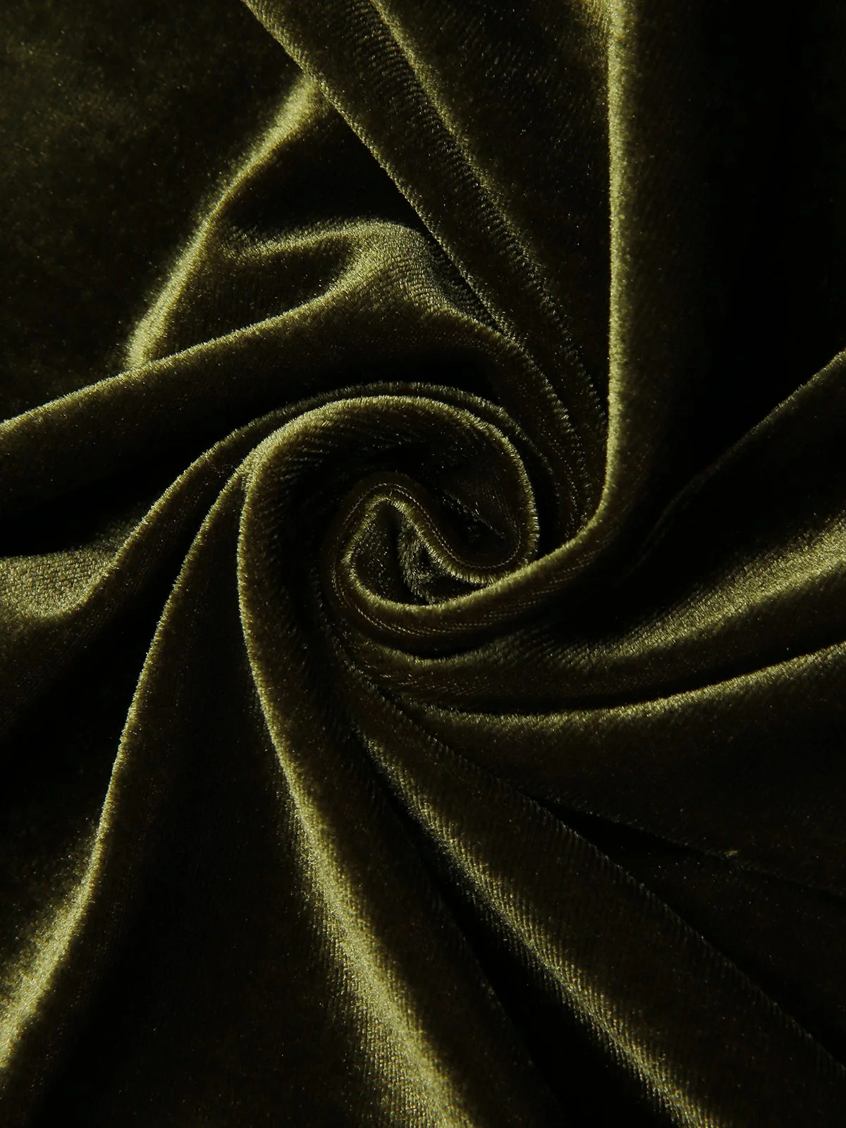 Robe verte à col pétale en velours des années 40 - Image 4