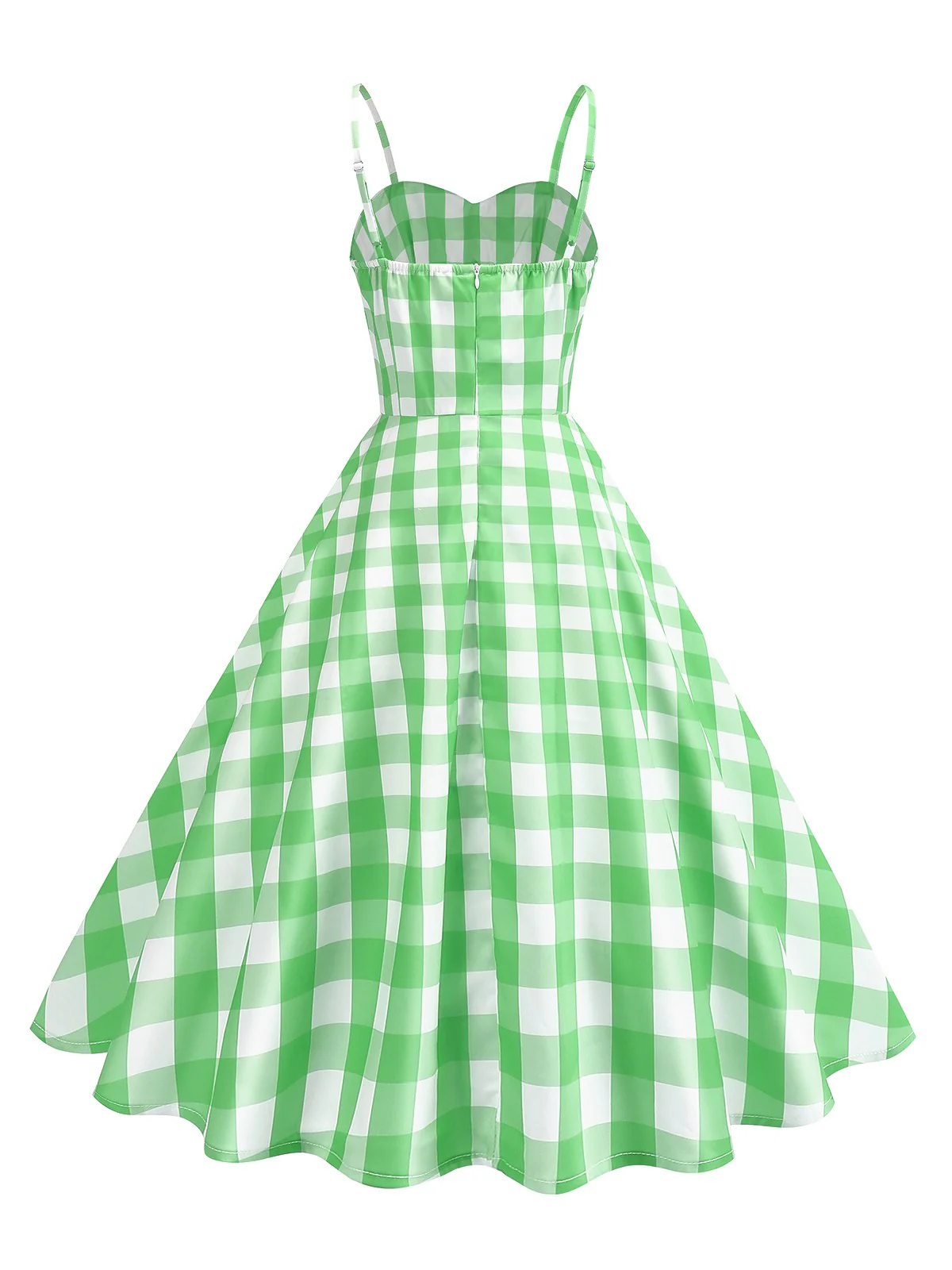 Robe à carreaux vichy et bretelles froncées des années 1950 - Image 6