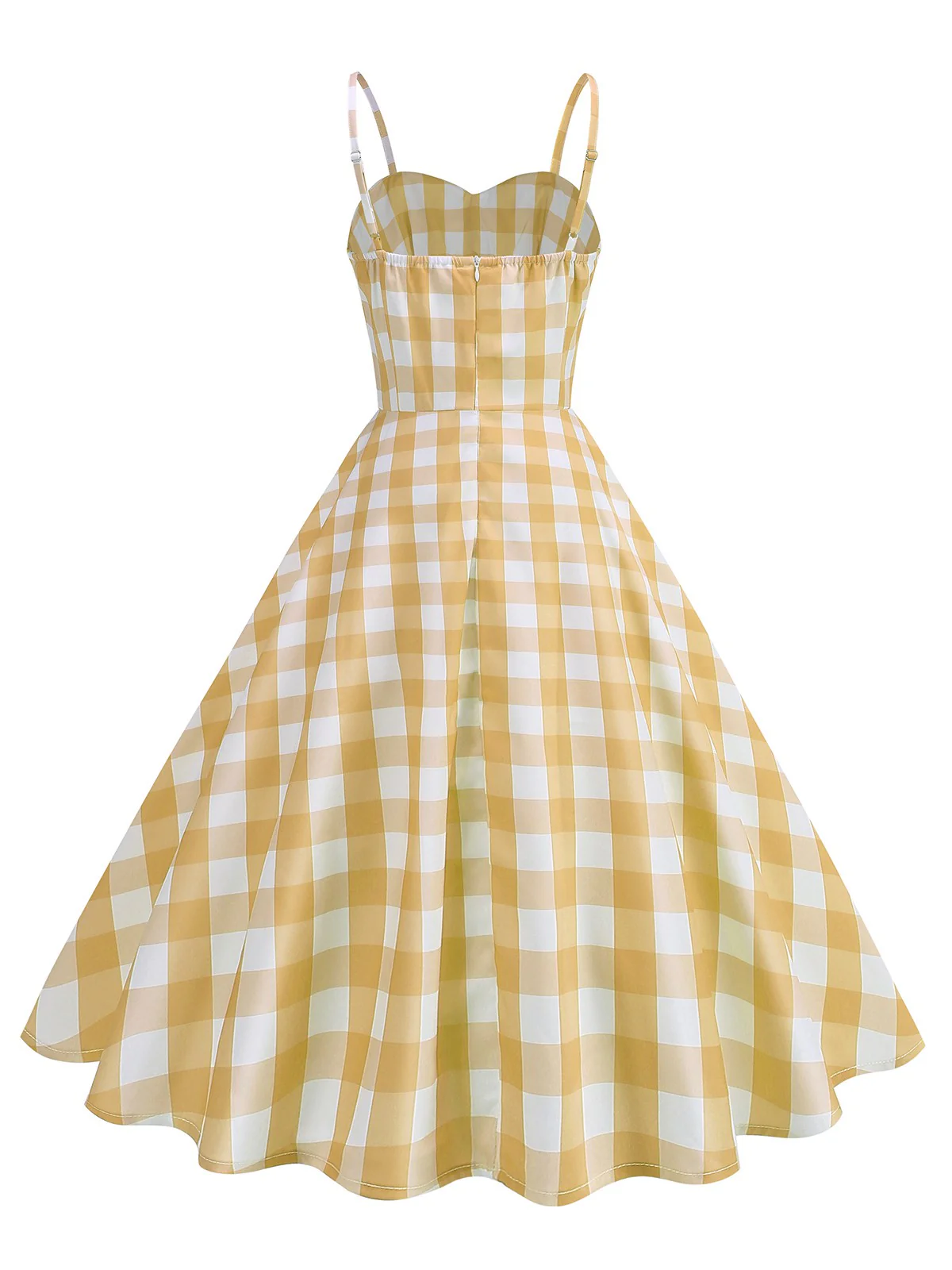 Robe à carreaux vichy et bretelles froncées des années 1950 - Image 8