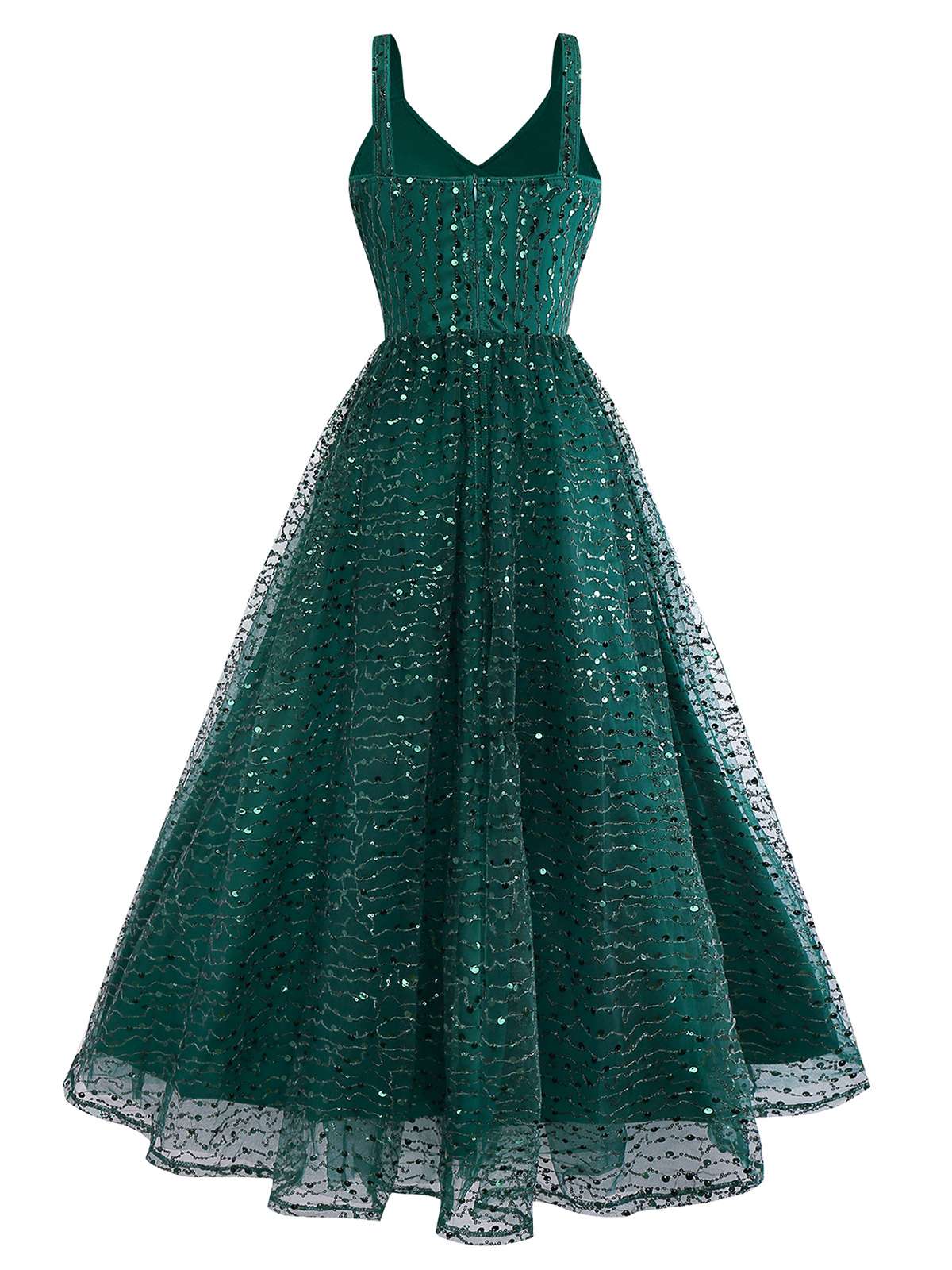 Robe verte en maille à paillette torsadés des années 1930 - Image 3
