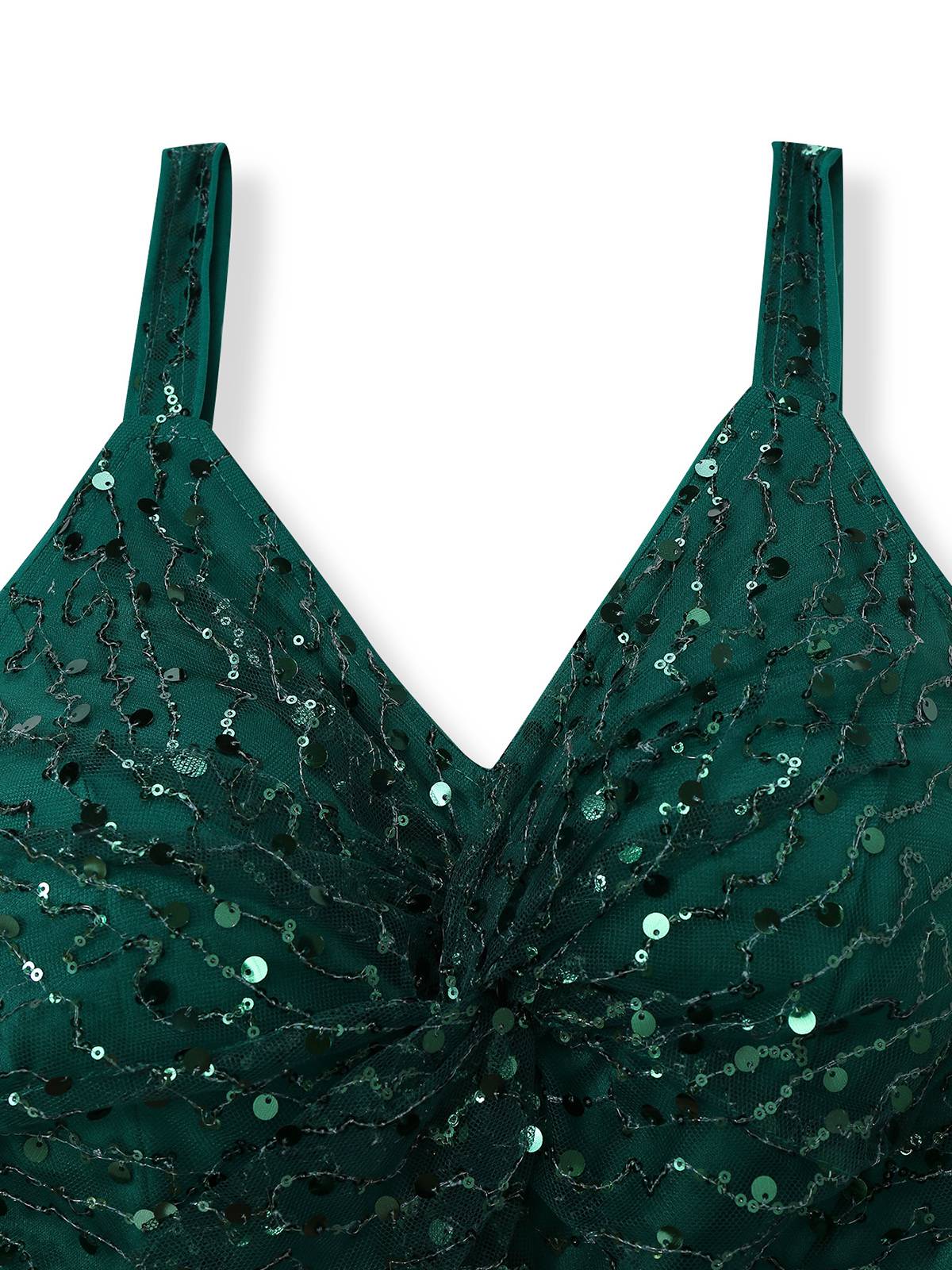 Robe verte en maille à paillette torsadés des années 1930 - Image 4