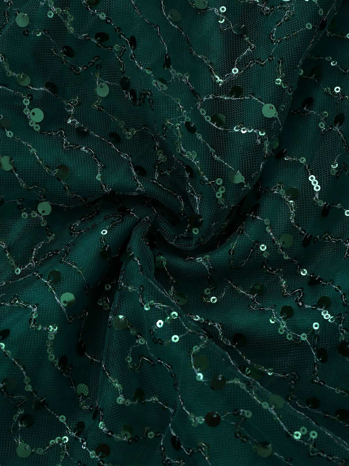 Robe verte en maille à paillette torsadés des années 1930 - Image 6