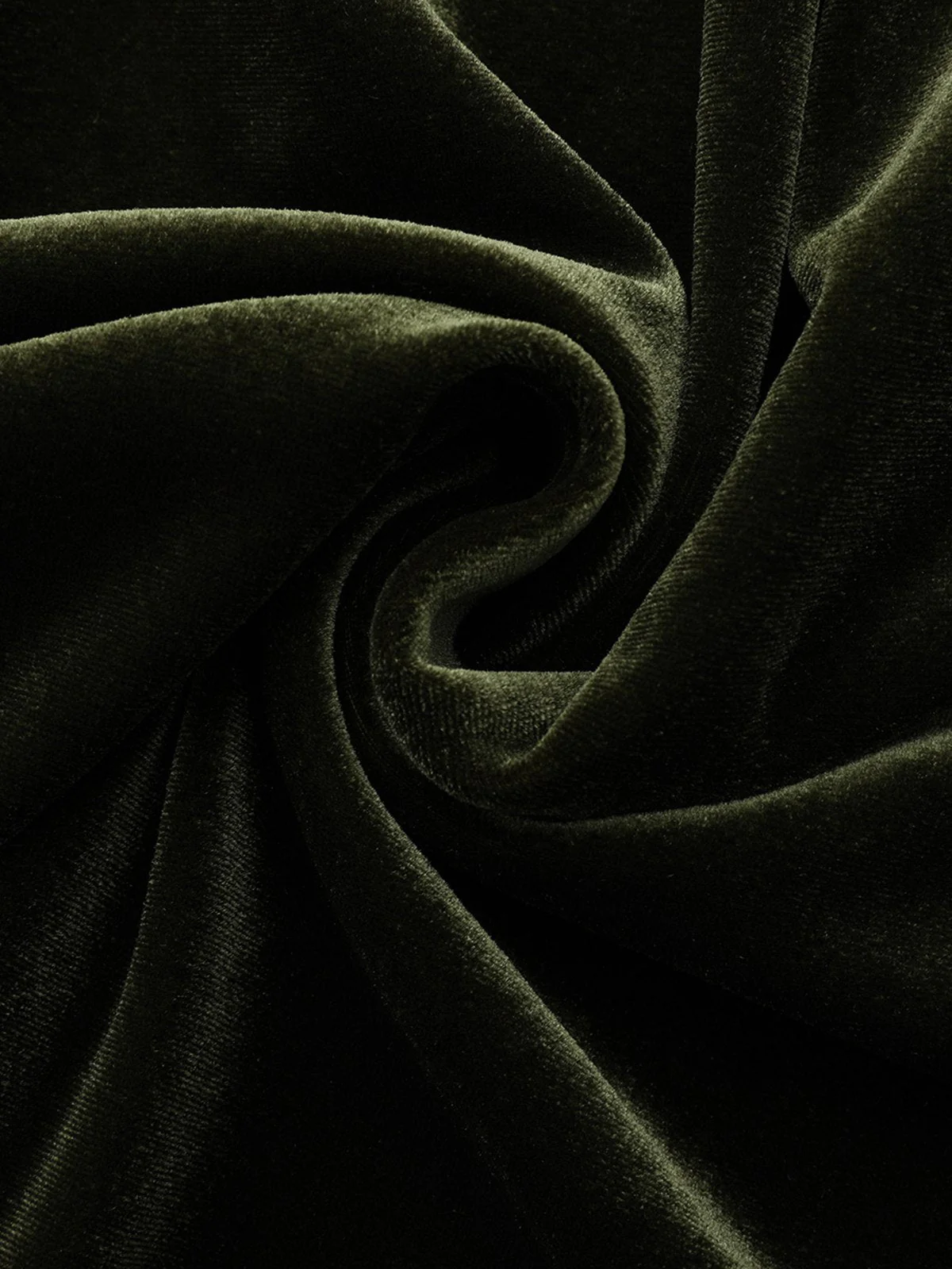 Robe verte en velours manches bouffantes col en V profond et froncées des années 1940 - Image 20