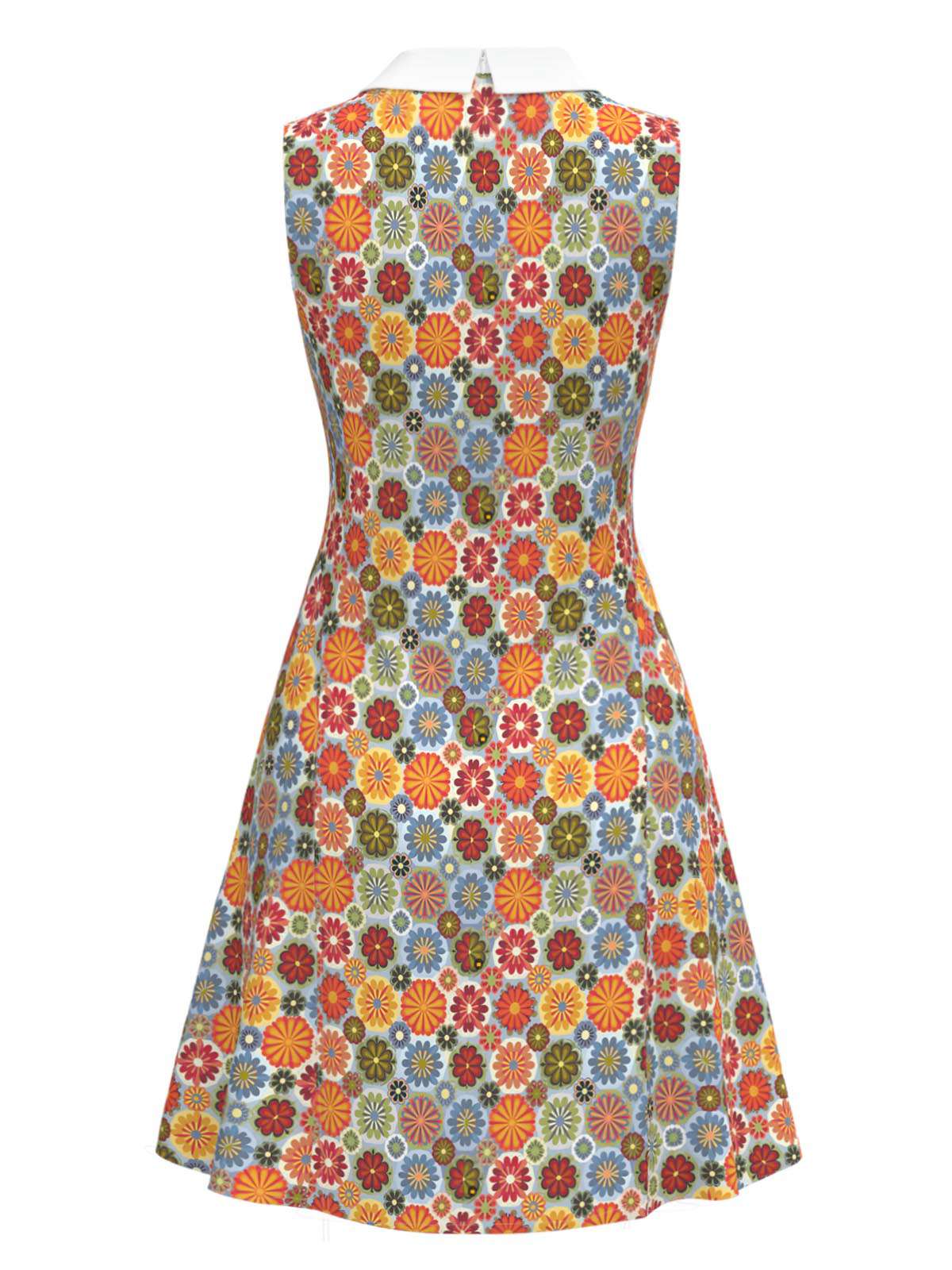 Robe orange col claudine marguerite des années 1960 - Image 3
