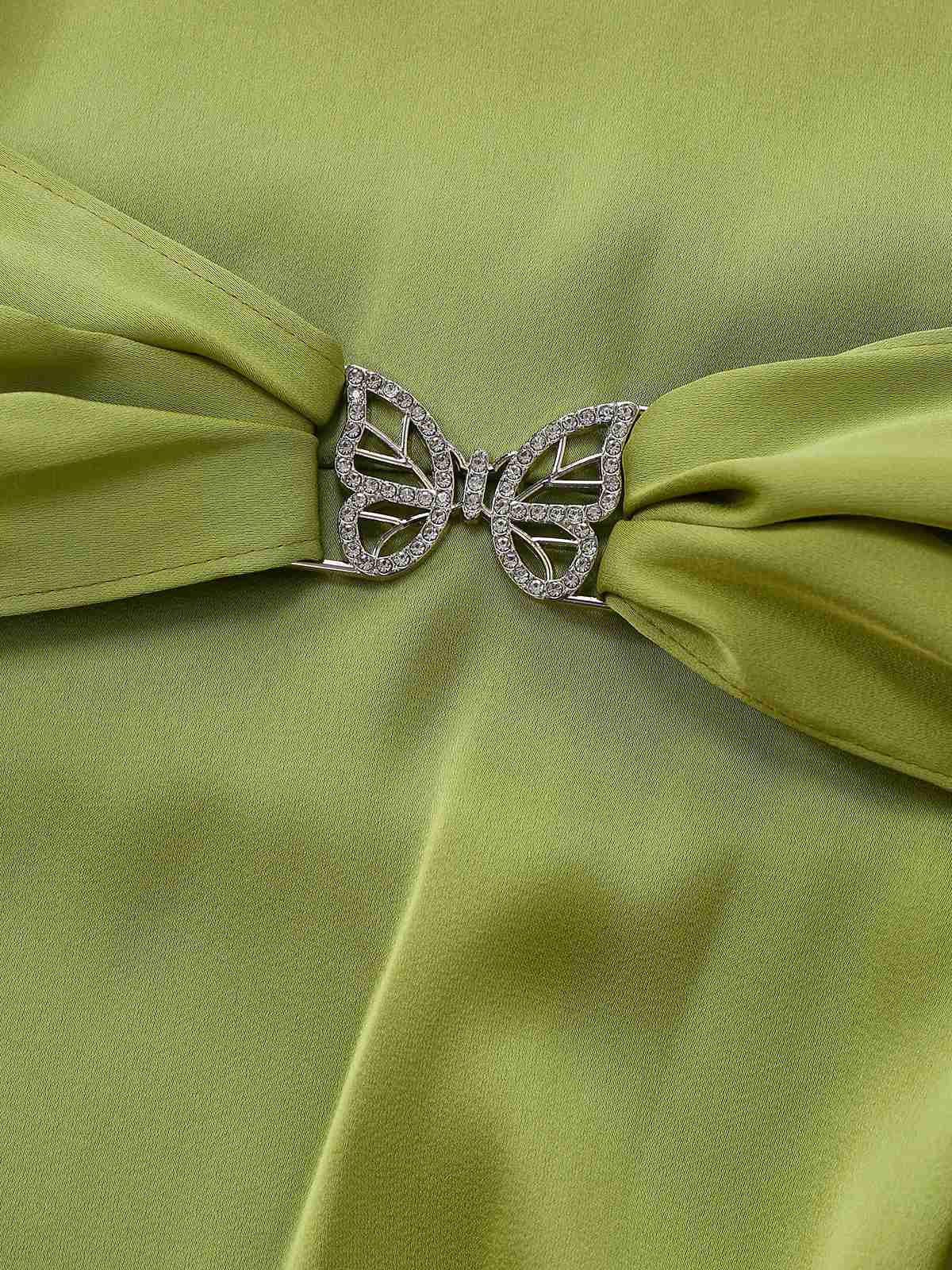Robe chartreuse ourlet mouchoir scintillant 1920s - Image 8