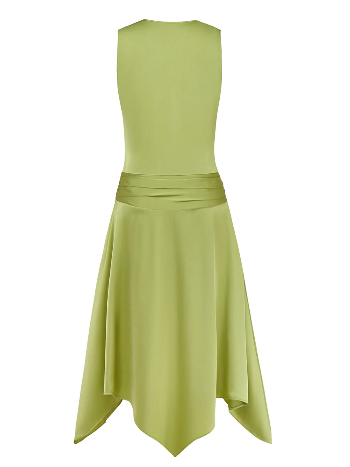 Robe chartreuse ourlet mouchoir scintillant 1920s - Image 6