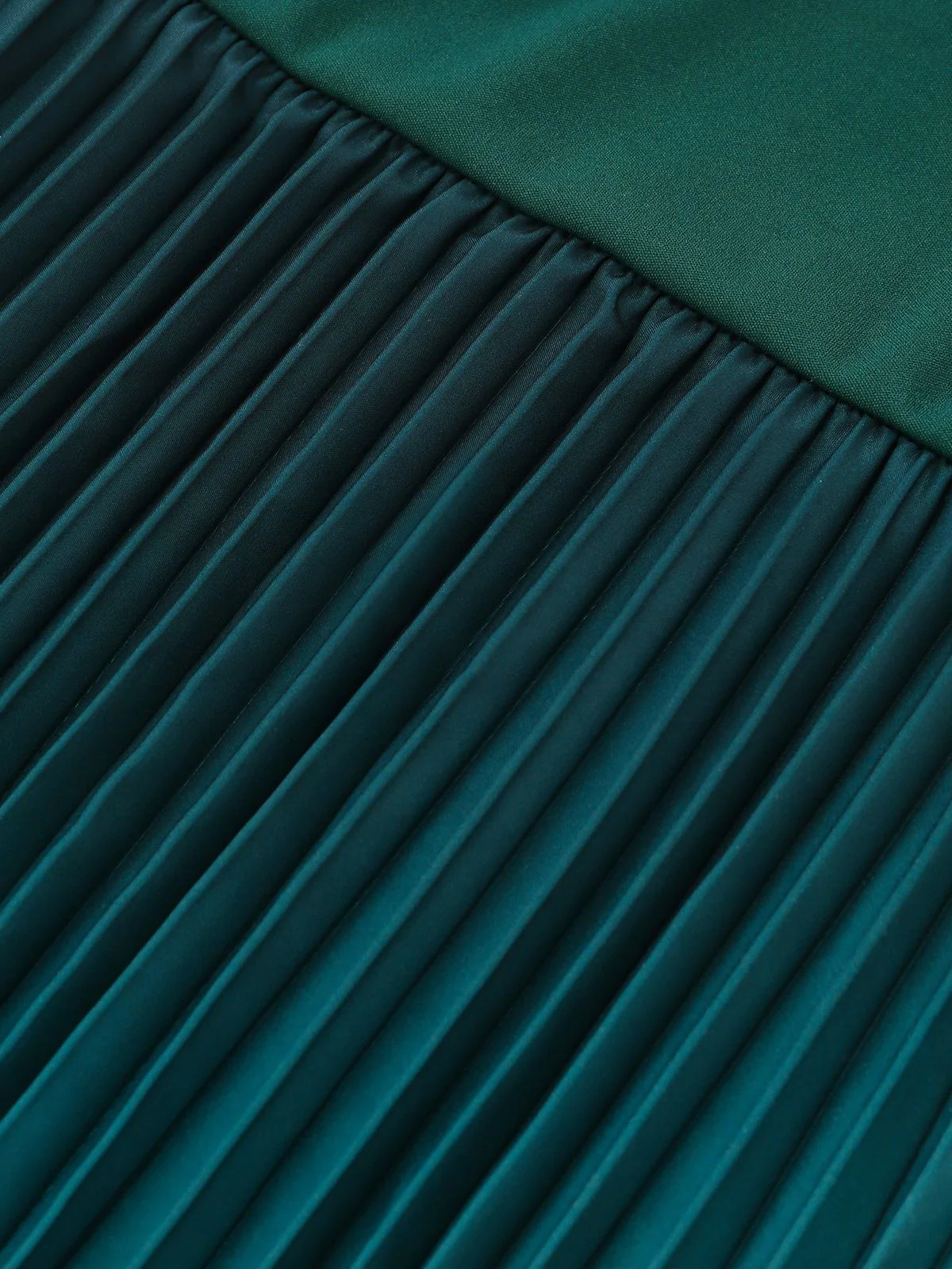 Robe verte plissée dégradée épaules dénudées 1940s - Image 6