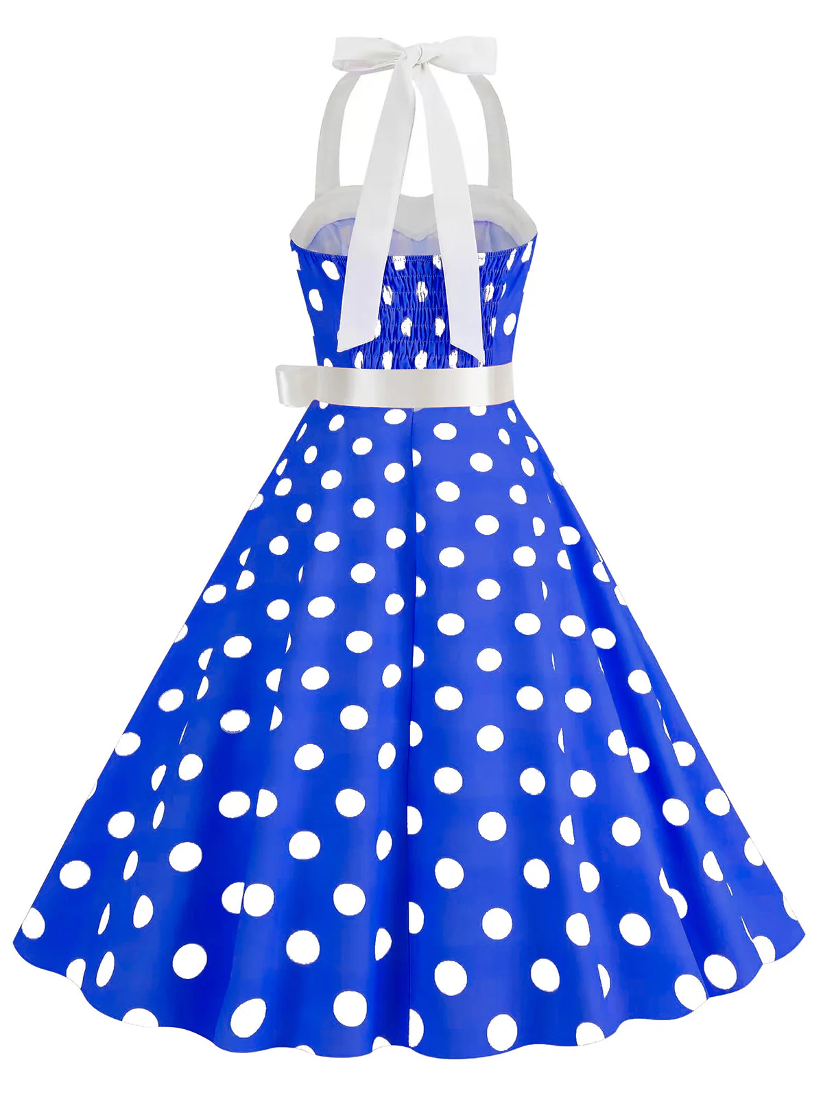 Robe verte trapèze à ceinture licou à pois années 1950 - Image 12