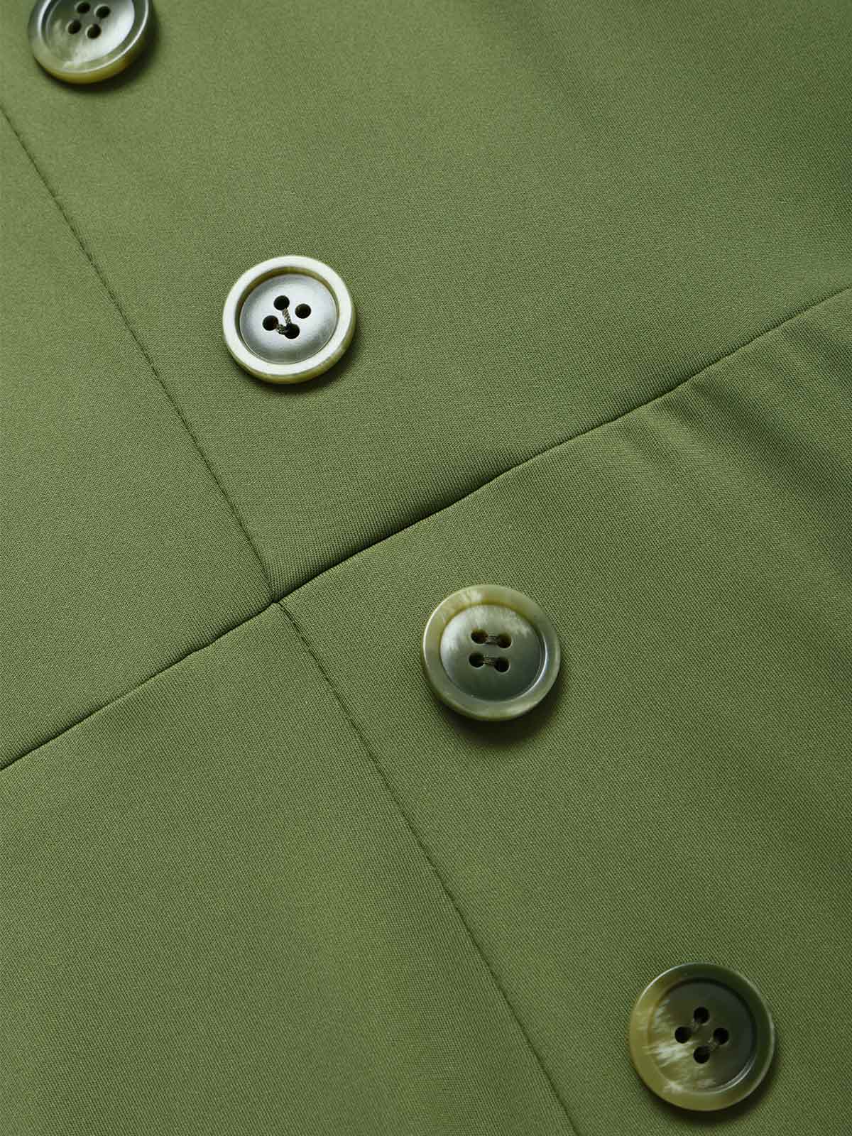 [Prévente] Robe verte unie encolure cœur et boutonnée années 60 - Image 5