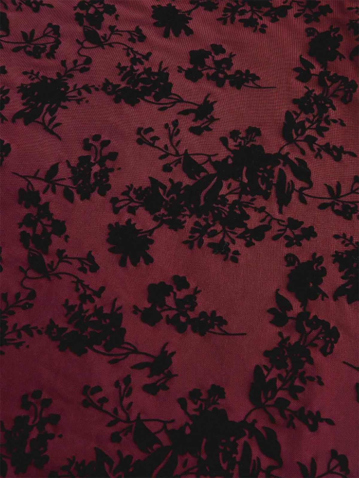 Robe vin rouge en dentelle florale manches évasées des années 1950 - Image 5
