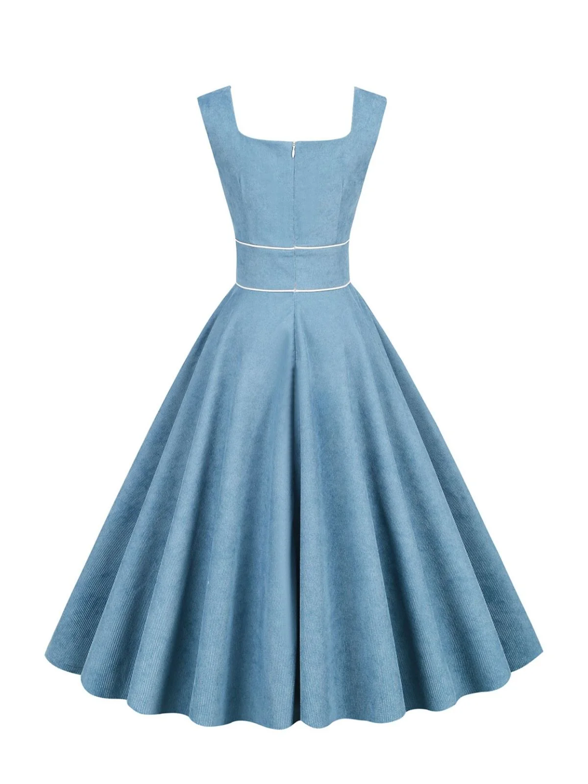 Robe Vintage Solide en Velours Côtelé des Années 1950 Cocktail Pin-up - Image 4