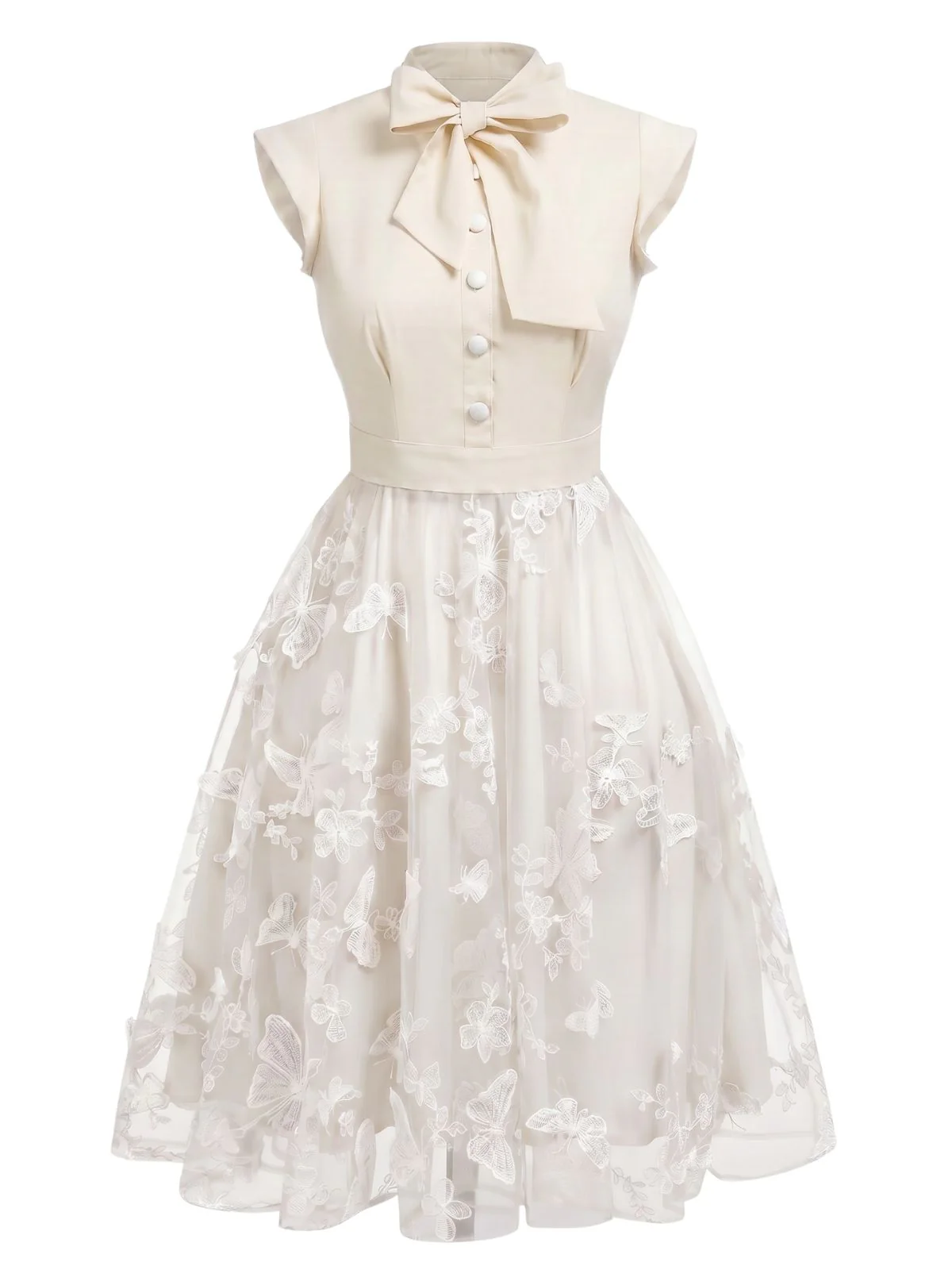 Robe vintage verte à patchwork floral années 1950 - Image 9