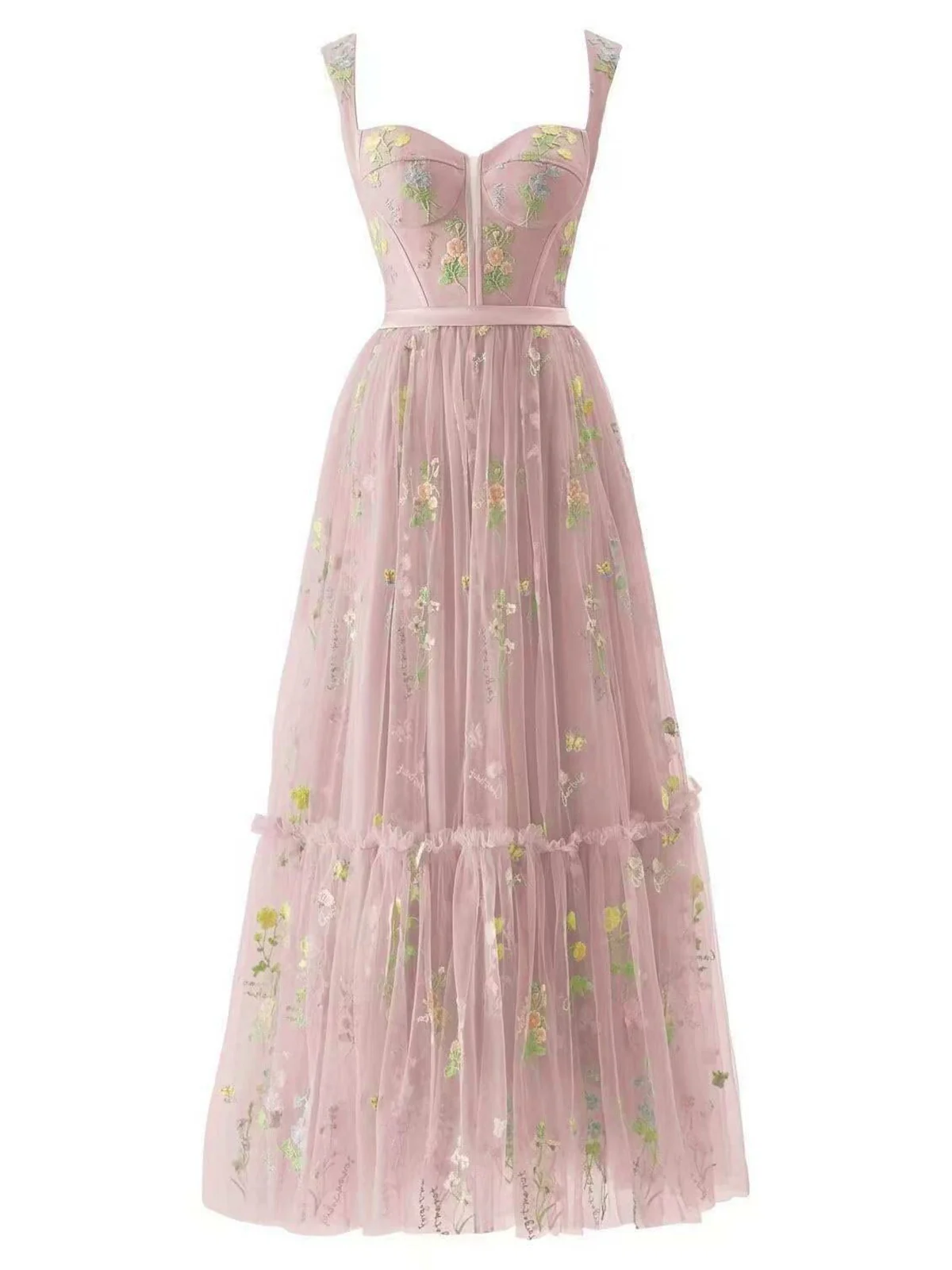 Robe blanche en maille florale à lacets et baleines des années 1930 - Image 12