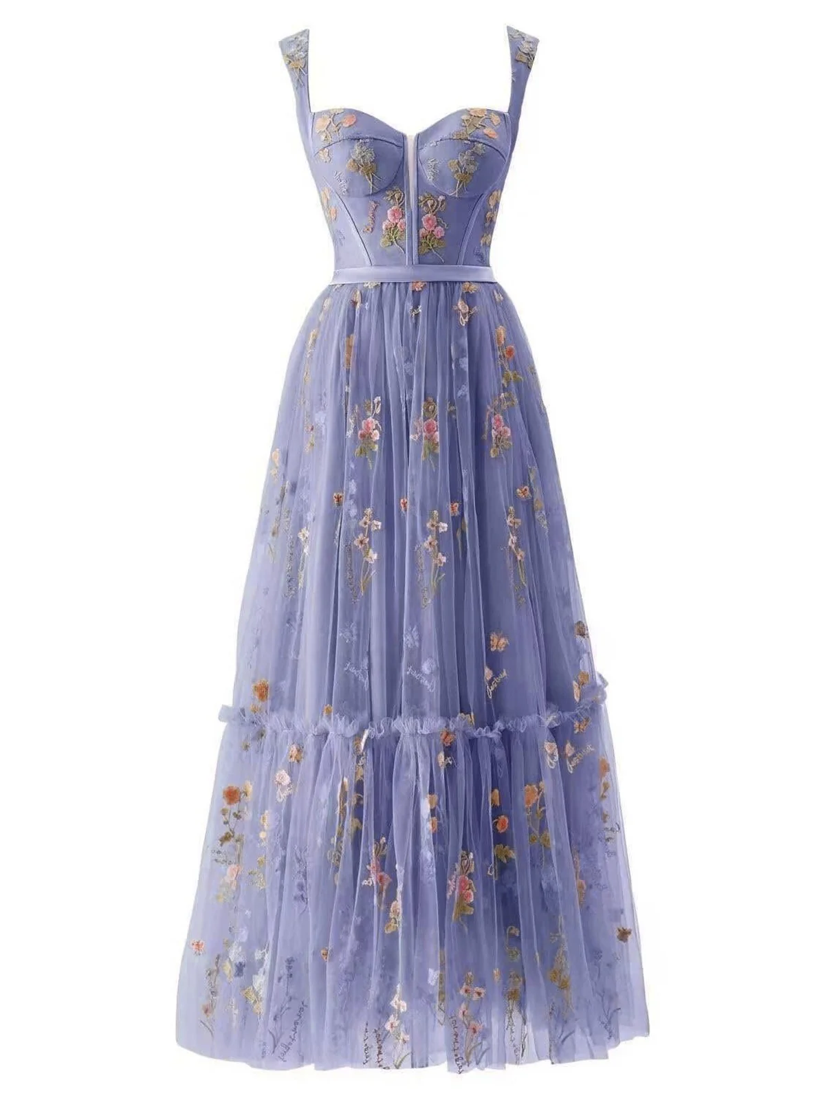 Robe blanche en maille florale à lacets et baleines des années 1930 - Image 13