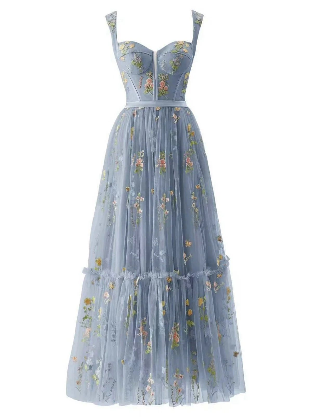 Robe blanche en maille florale à lacets et baleines des années 1930 - Image 14