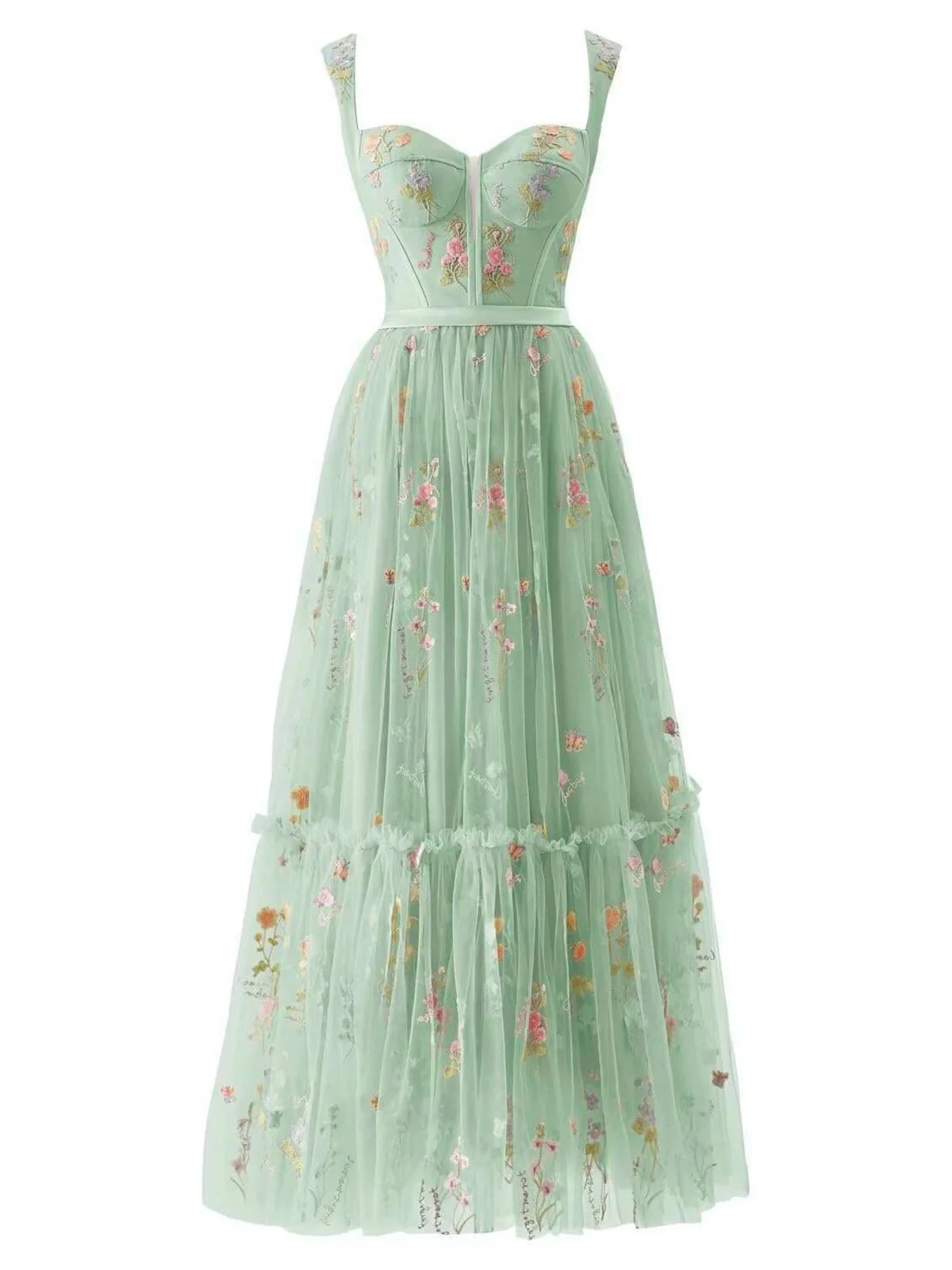 Robe blanche en maille florale à lacets et baleines des années 1930 - Image 10