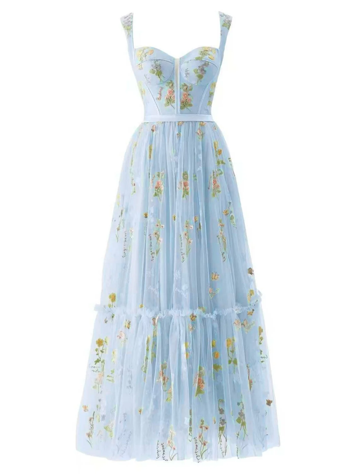 Robe blanche en maille florale à lacets et baleines des années 1930 - Image 11