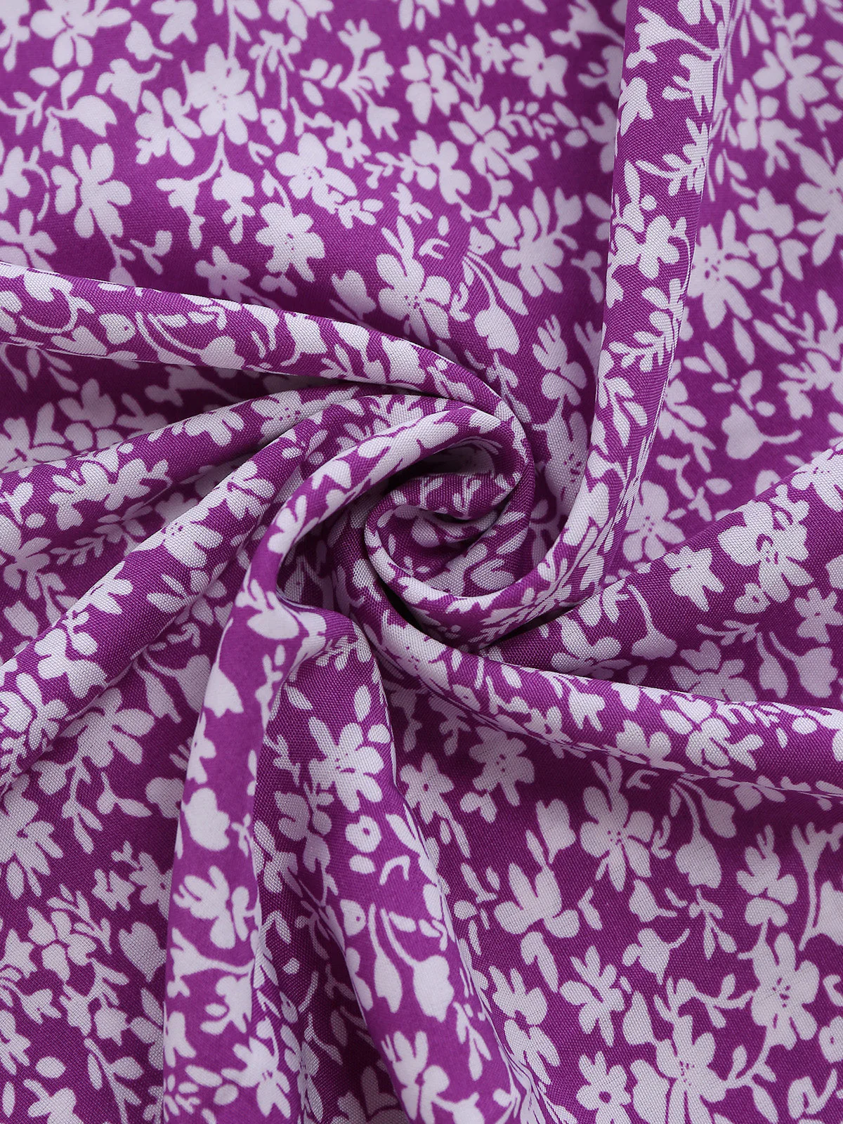 Robe Violet Petites Fleurs Manches Courtes Années 1940 - Image 4