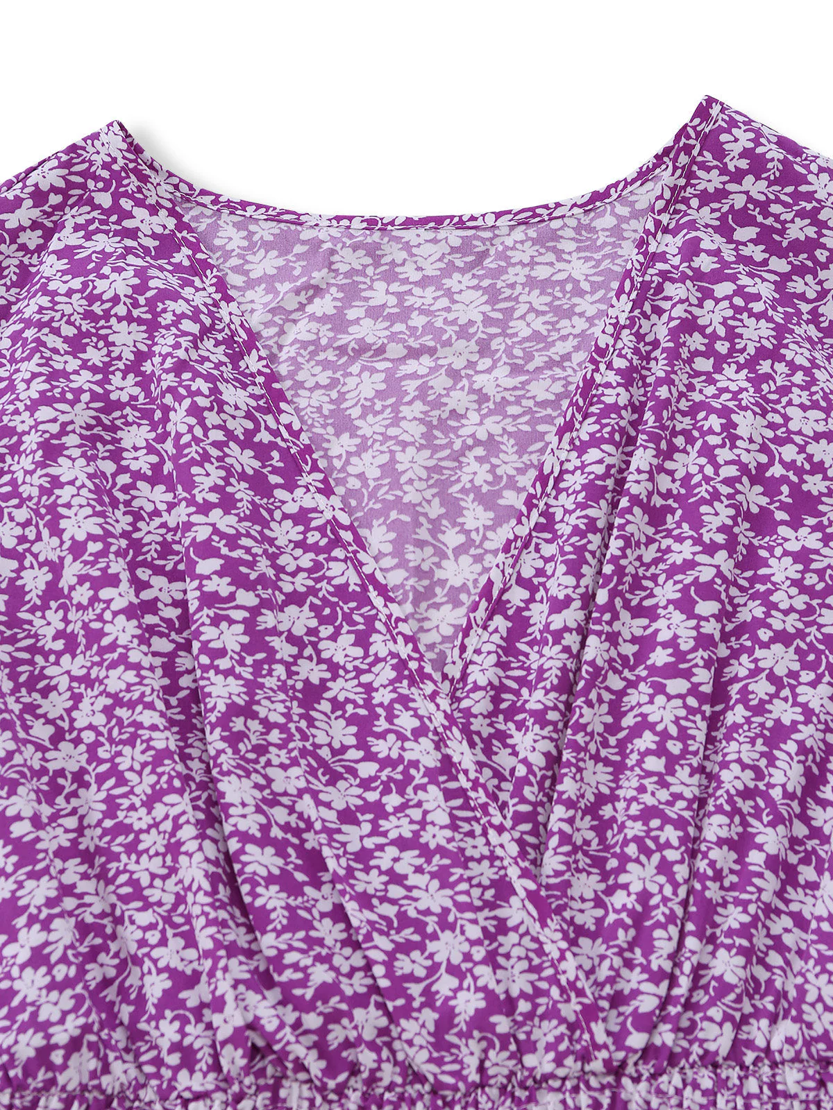 Robe Violet Petites Fleurs Manches Courtes Années 1940 - Image 5