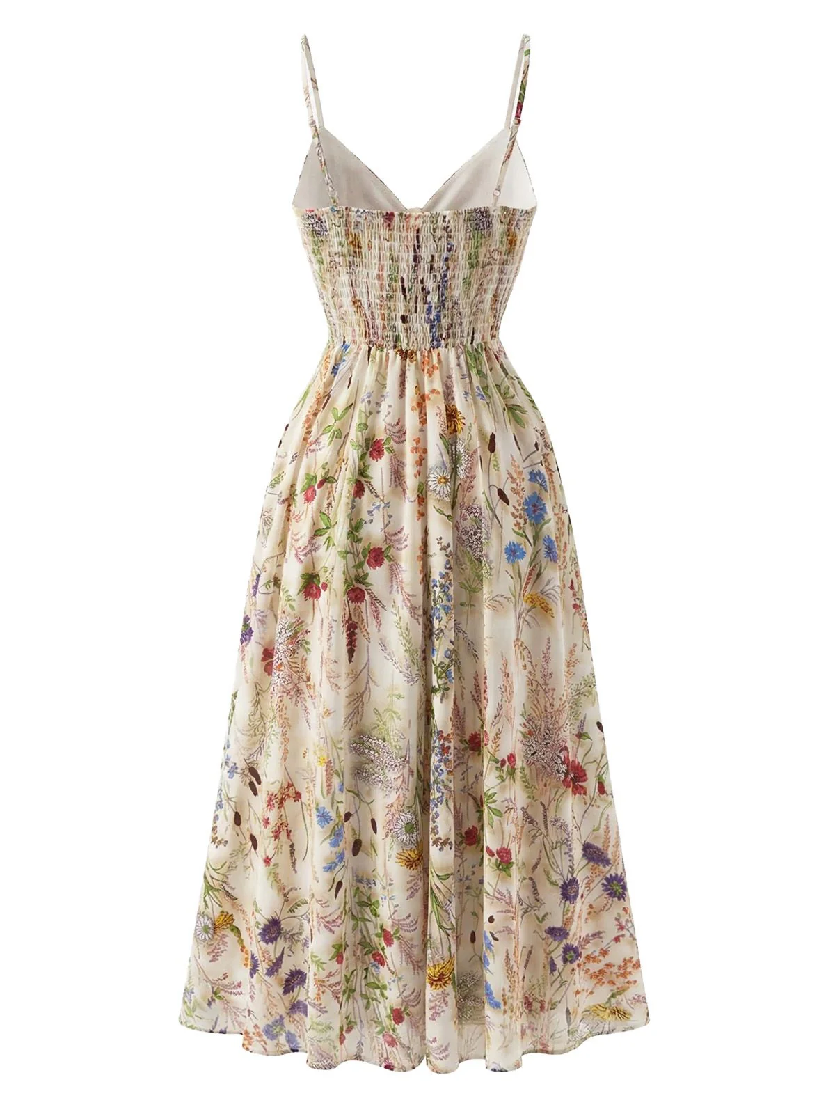 Robe Violet Slip Bohème Col V Fleurs Aquarelle Années 30 - Image 11