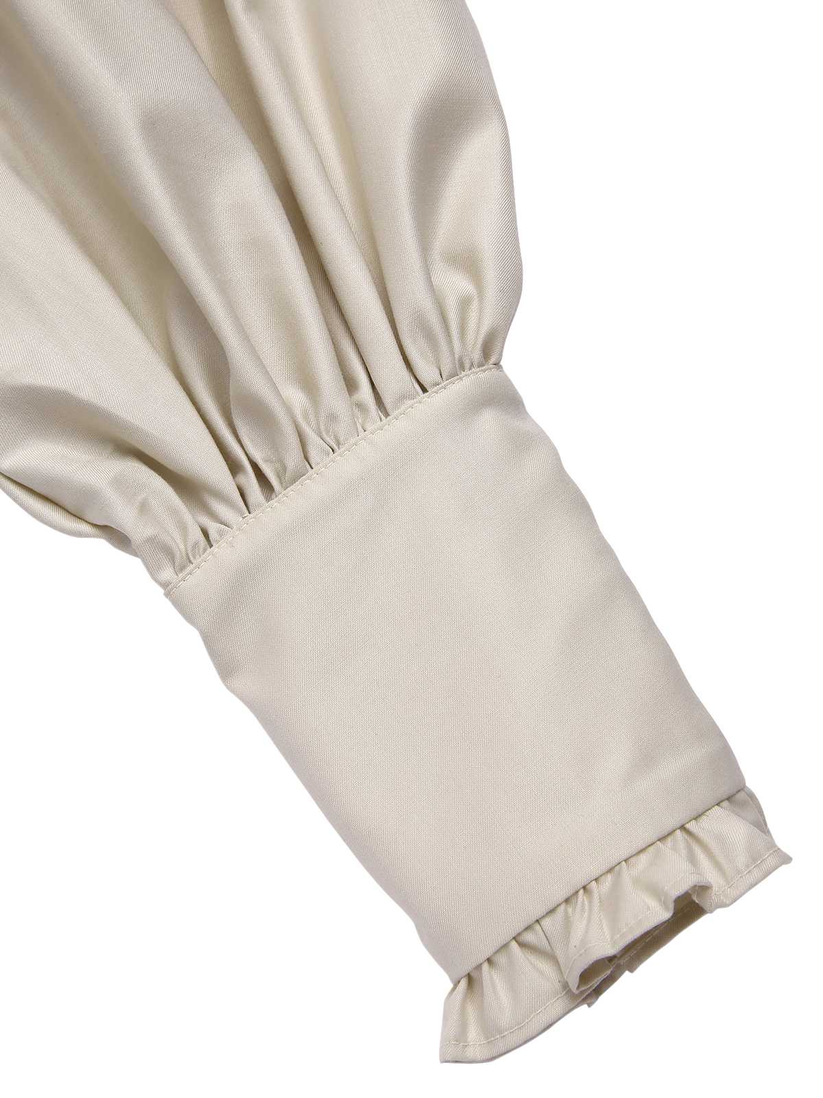 Robe à volants bloc de couleur col jabot et nœud victorien des années 1950 - Image 7