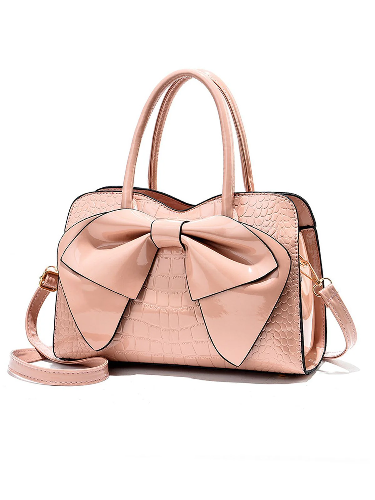 Sac à Main Rétro Solide Pour Femmes Grand Noeud Papillon - Image 2