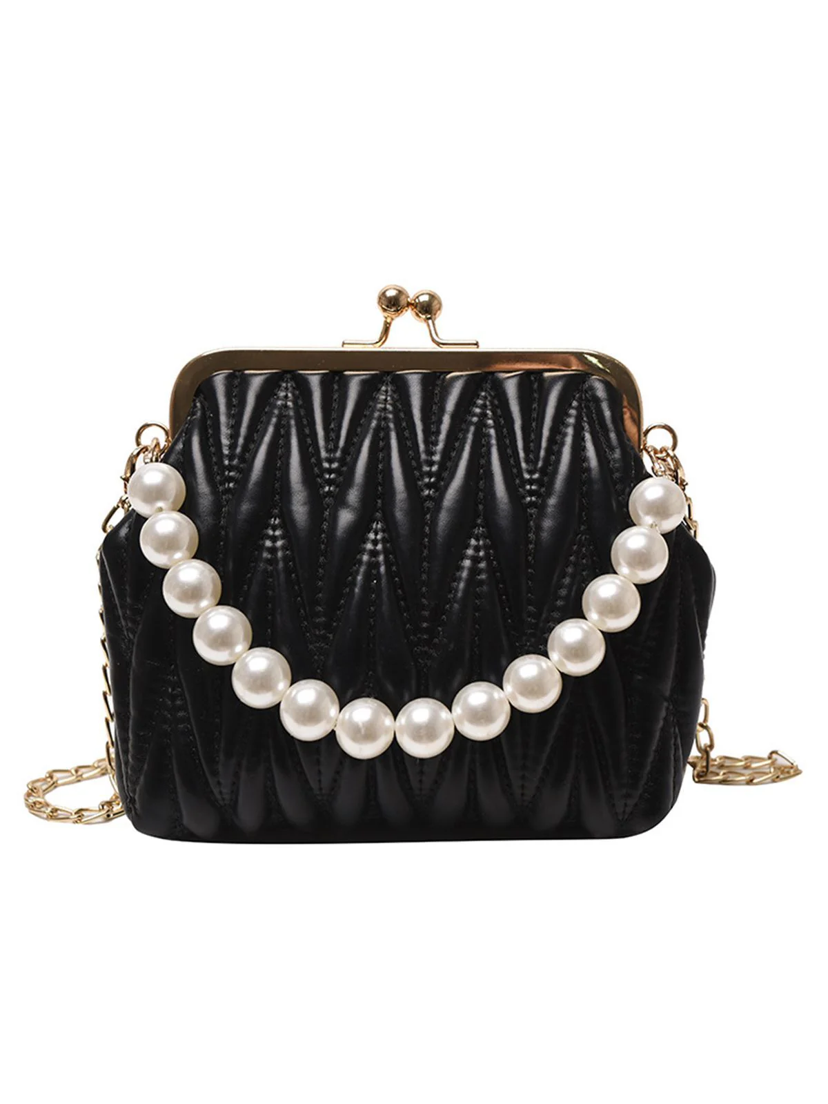 Sac à Main Vintage avec Chaînes de Perles - Image 2