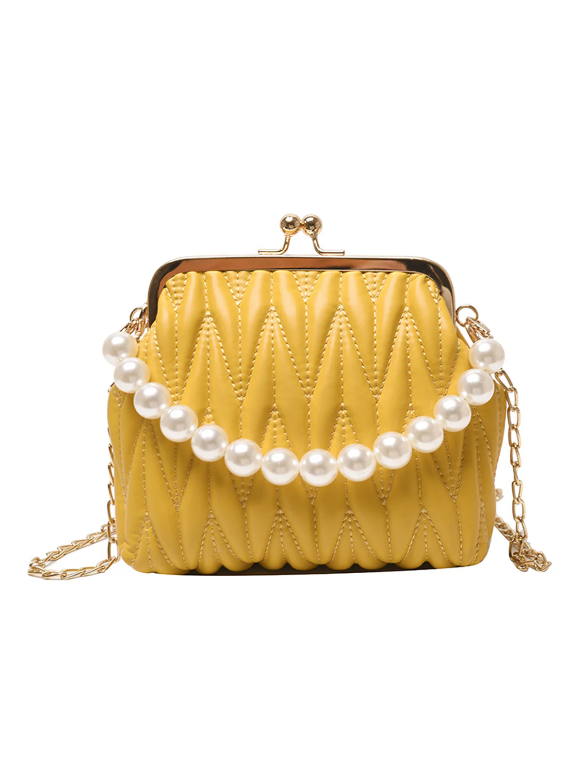 Sac à Main Vintage avec Chaînes de Perles - Image 3